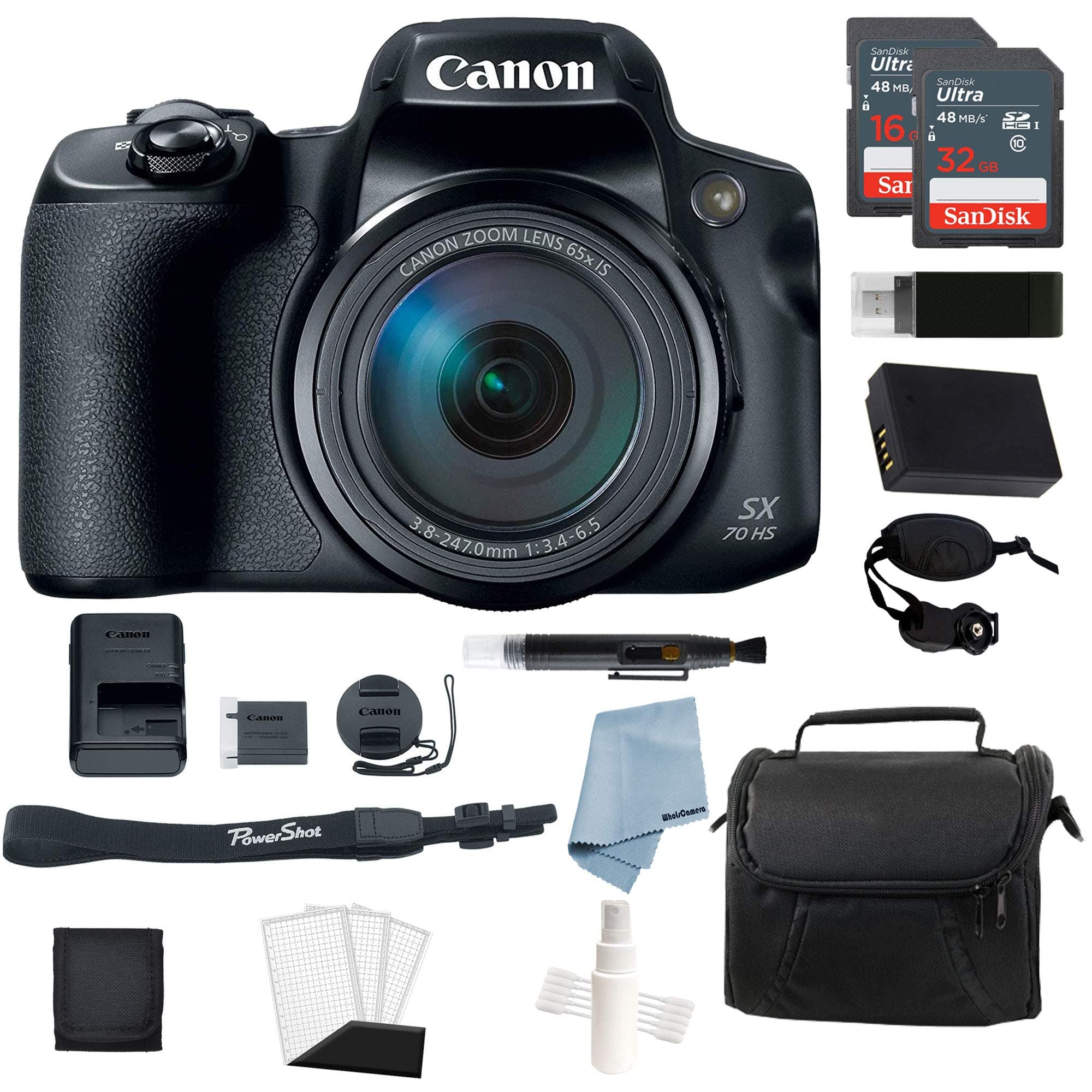 Canon Powershot SX70 HS 4K Video Digital Camera + Advanced Accessory Kit
