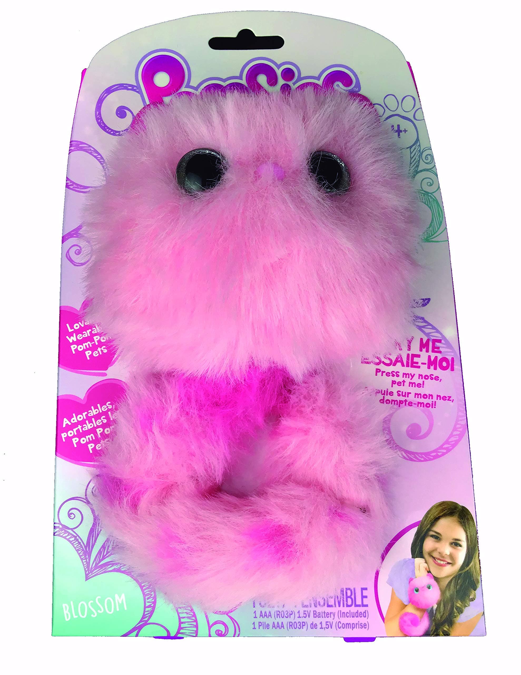 Pomsies Blossom Plush Interactive Toys, Pink