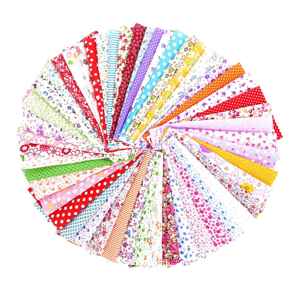 50PCS BcPowr 10" x10" (25cmx25cm) Different Pattern Fabric Patchwork Craft Cotton DIY Sewing Scrapbooking Quilting Dot Pattern