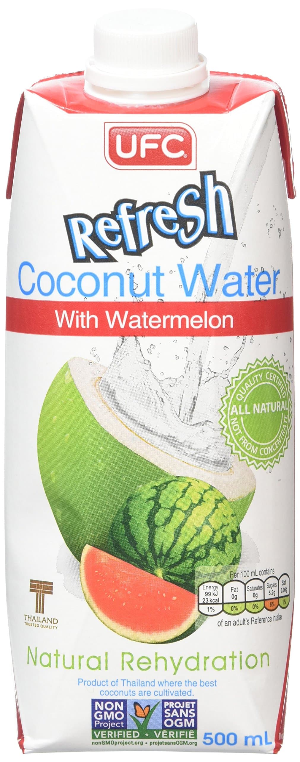 UFC Refresh Coconut Water with Watermelon 500 ml (Pack of 12)