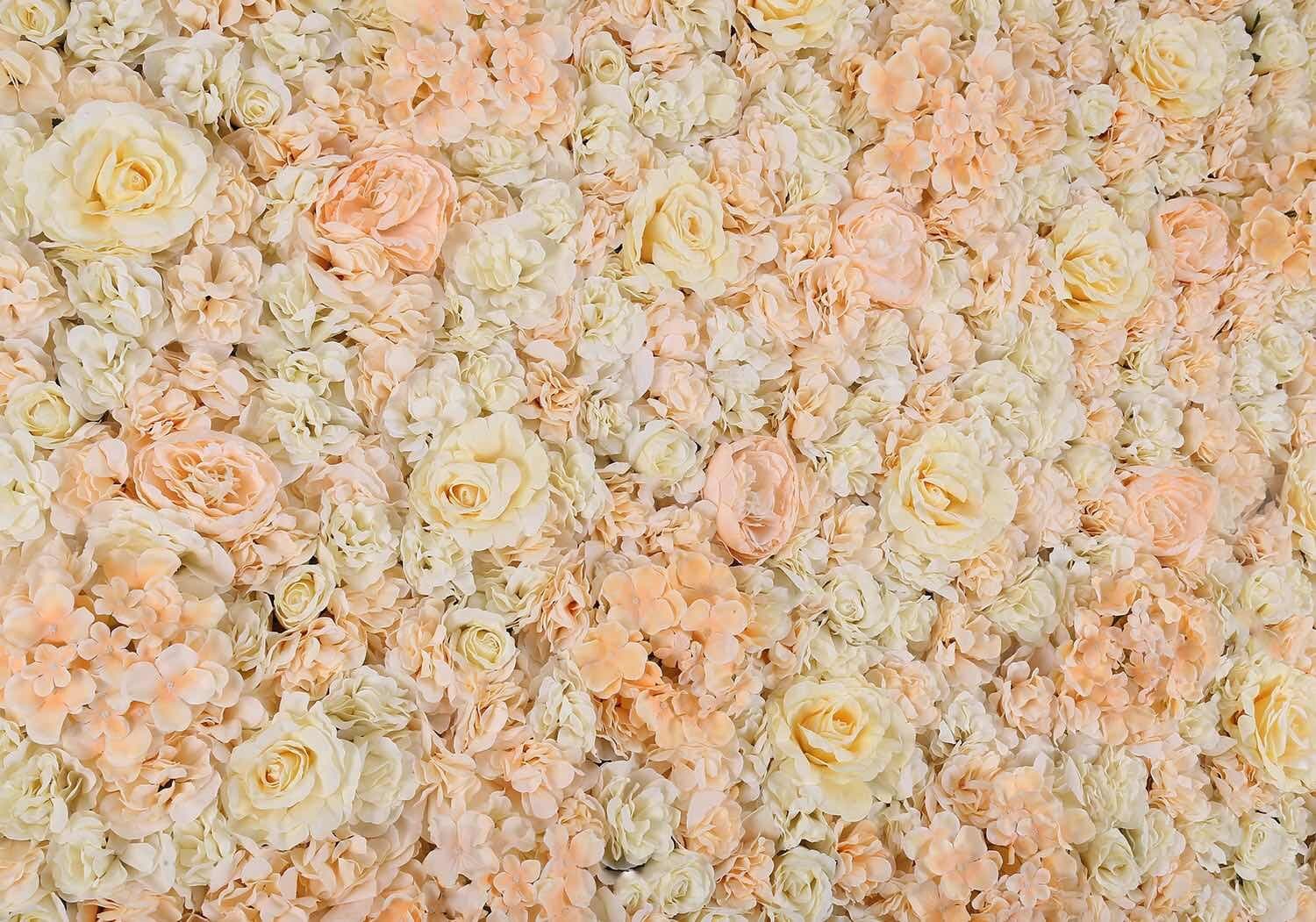 PROPHOTOCONNECT 48“X 96” Artificial Silk Rose Flower Wall Background Wedding Party Decor White