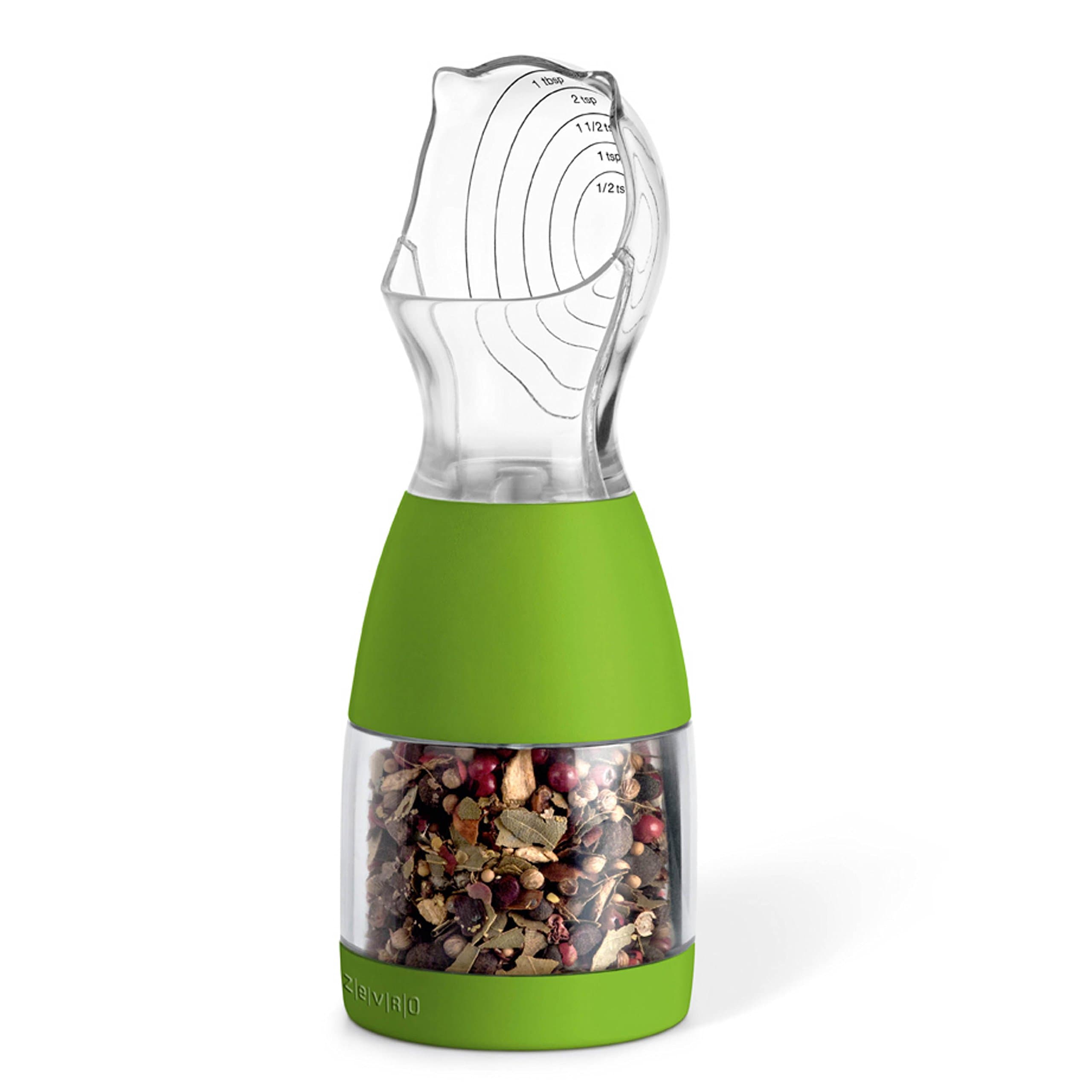 ZevrO Portion Spice Grinding/Measuring Tool, 3.4-Ounce Capacity, Green