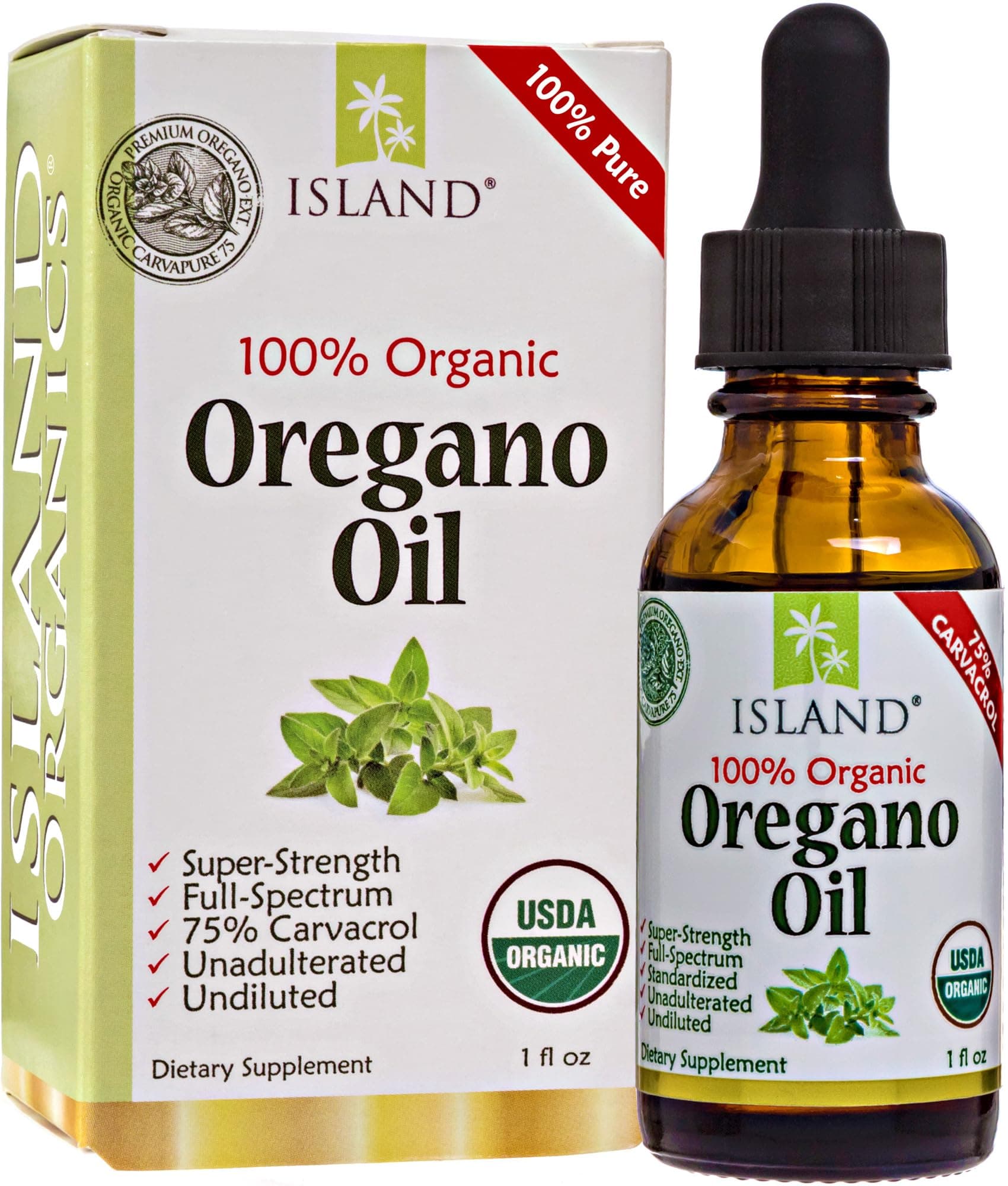 Oregano Oil Organic Liquid Drops - 100% Pure & Undiluted - USDA-Certified Organic (1 oz) 75% Carvacrol - Grown in Spain - Immune Support Supplement with Oil of Oregano.