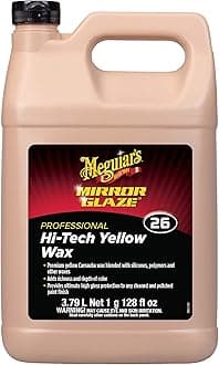Meguiar’s Professional Hi-Tech Yellow Wax M2601, Versatile Liquid Car Wax Offers Durable Paint Protection, Rich Color, and Shine, Clear Coat Safe Formula Can Be Applied by Hand or DA Polisher, 1 Gal
