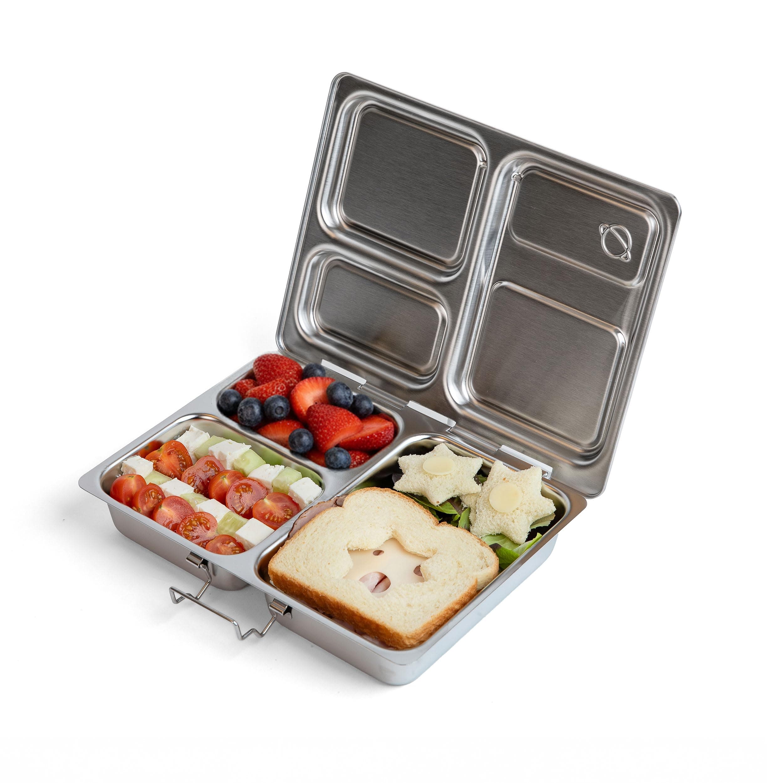 PlanetBox Launch Stainless Launch Bento Box Style Lunch Box for Kids with 3 Compartments – Durable, Dishwasher Safe and BPA-Free Food Container