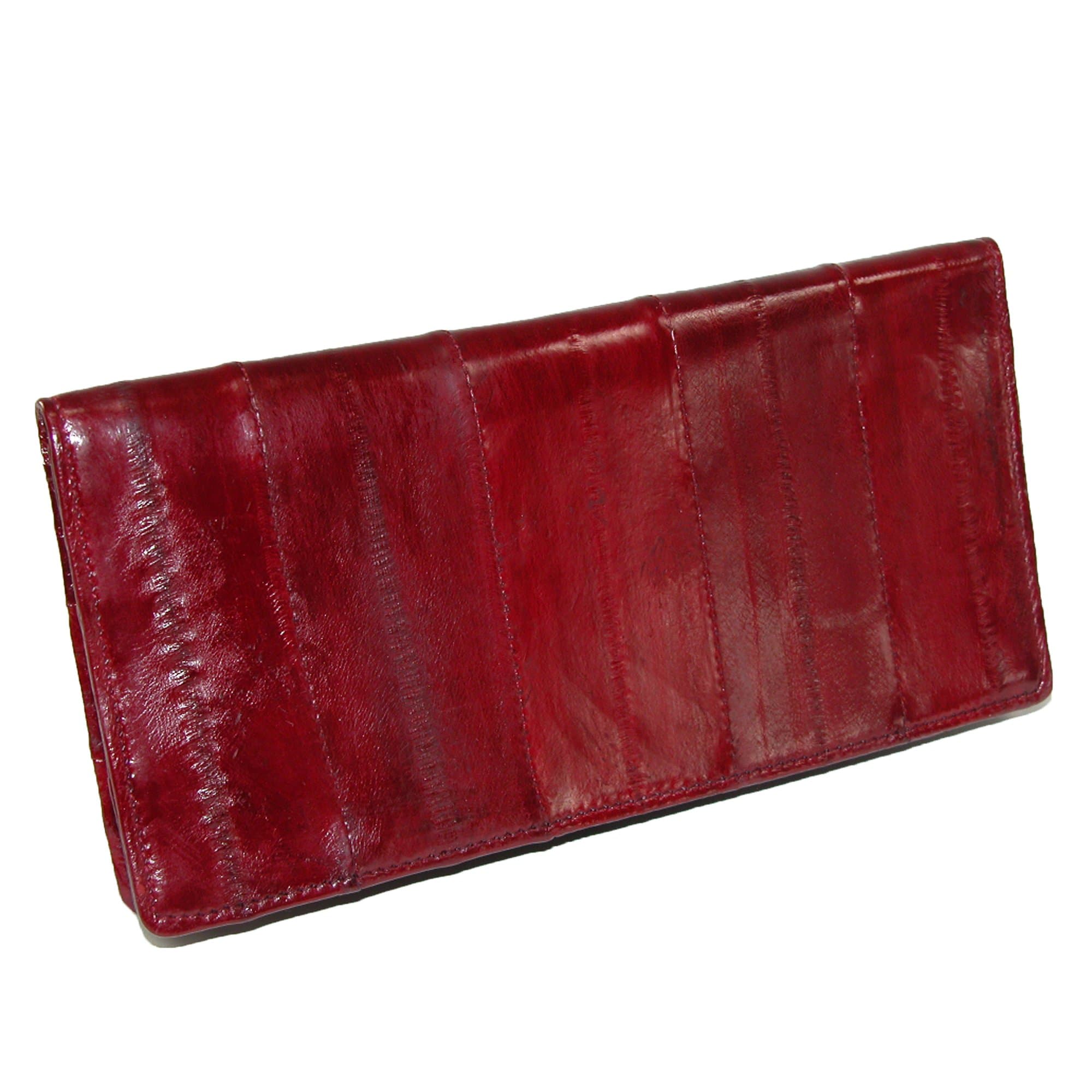 MJ Masters Womens Eel Skin Basic Chequebook Cover, Burgundy