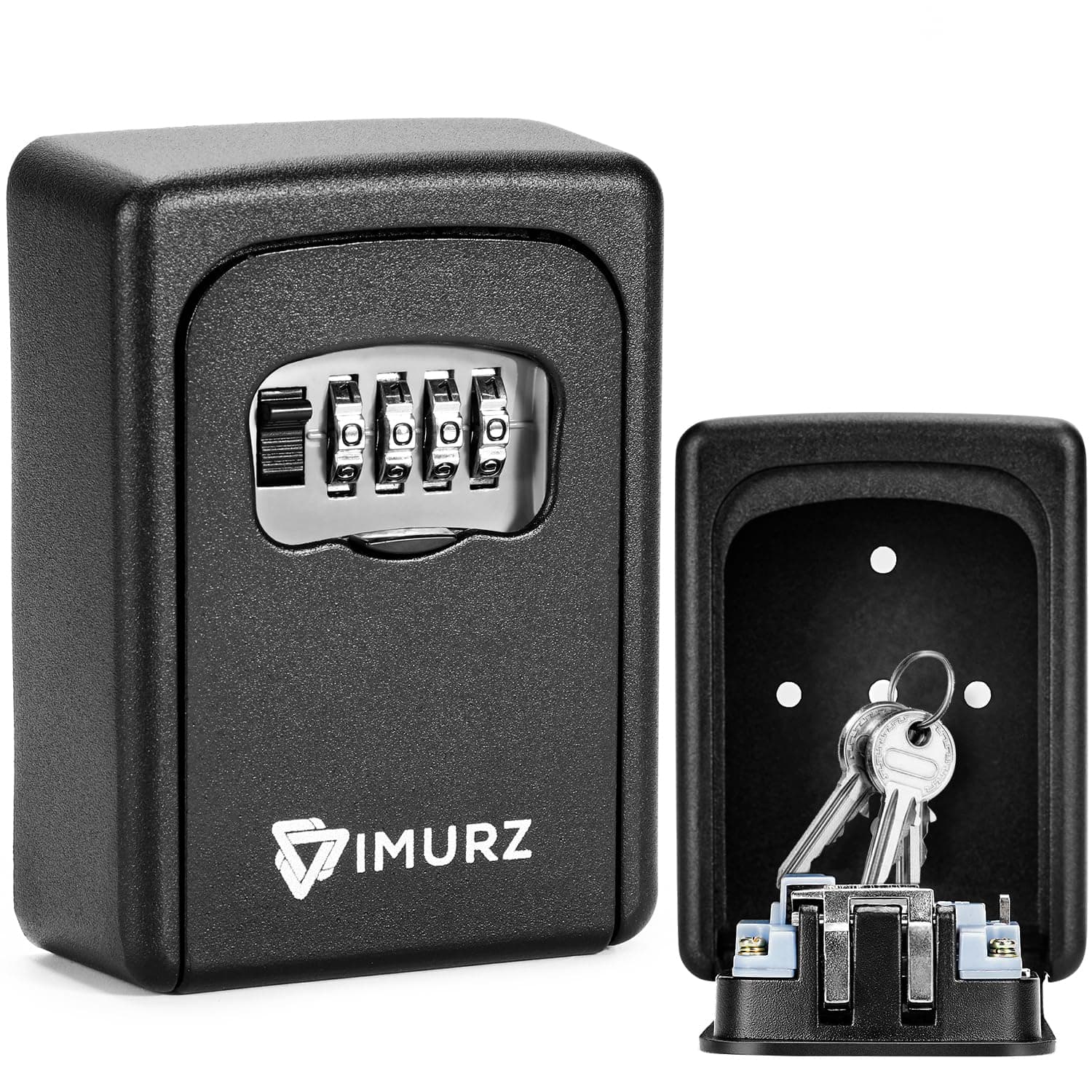Key Safe Wall Mounted-Lock Box Outdoor with 4 Digit Combination Key Box Key Safe for Home Garage Airbnb