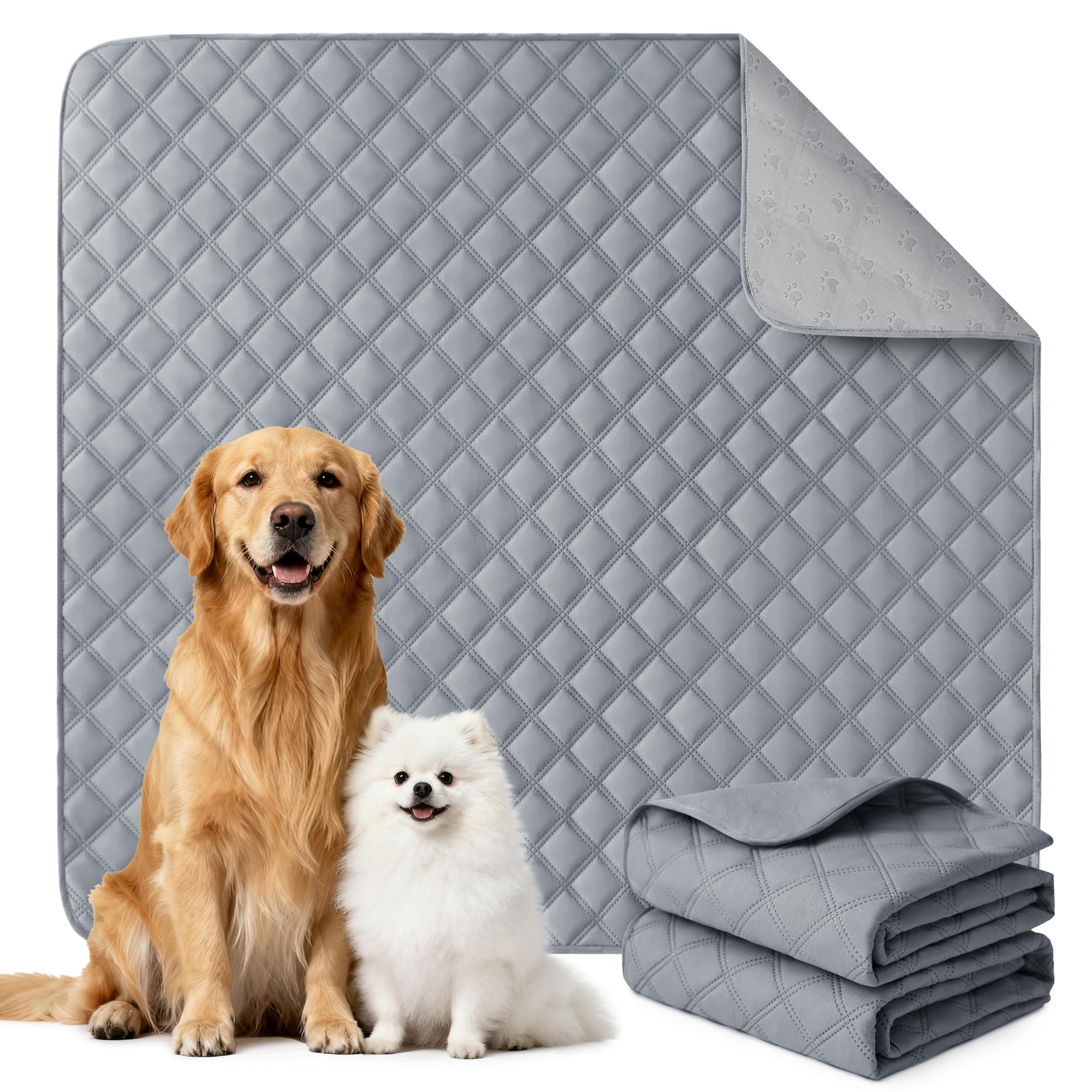 Eterish Reusable Washable Pee Pads for Dogs Extra Large 72'' x 72'' 1 Pack, Absorbent Pet Puppy Dog Training Pads Non-Slip, Waterproof Whelping Potty Pads for Dogs Leak-Proof