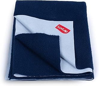 Instadry Anti-Piling Fleece Extra Absorbent Quick Dry Sheet for Baby, Baby Bed Protector, Waterproof Baby Sheet, Small Size 100x140cm, Pack of 1, Navy Blue
