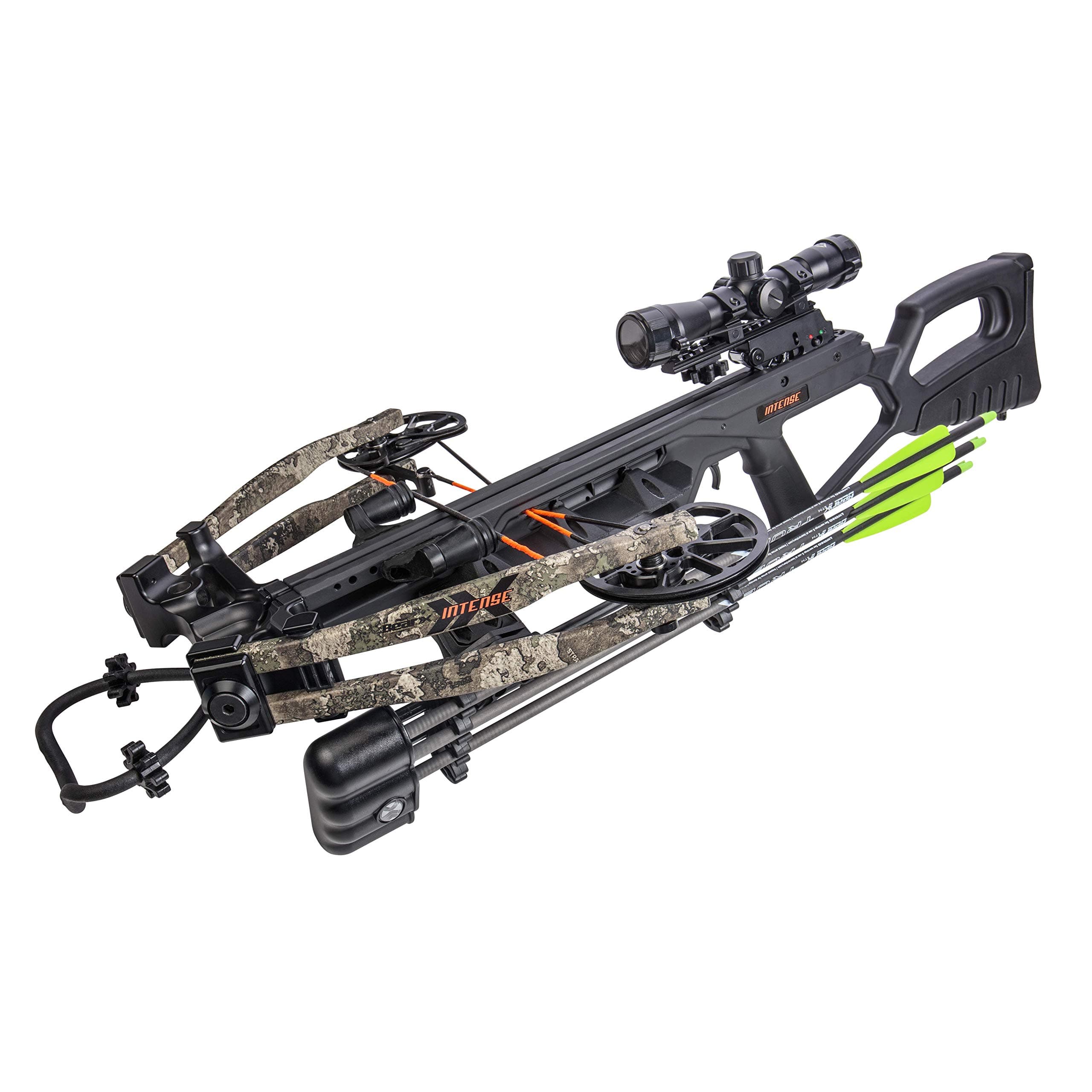 BearX Intense Ready to Shoot Crossbow Package with Scope, Quiver, Bolts, Cocking Rope, and Wax