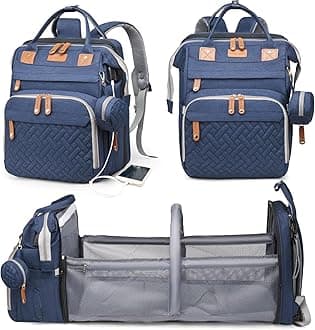 Astro alan Baby Diaper Bags with Changing Station, Waterproof Diaper Bag Backpack for Moms Dads with USB Charging Port, Baby Shower Gifts, Large Capacity diaper backpack, Blue