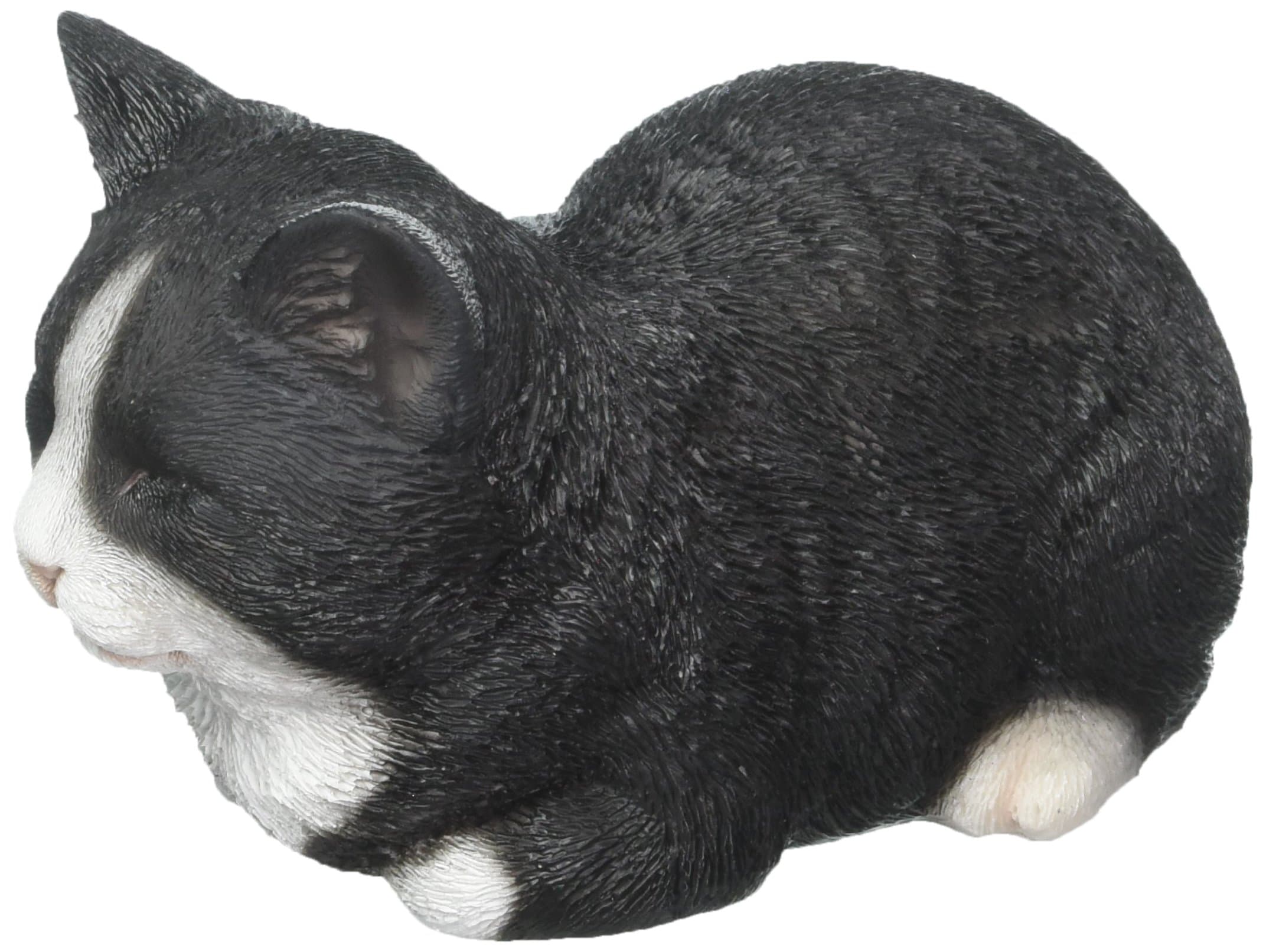 Hi-Line Gift Ltd Sleeping Cat Statue, Black/White