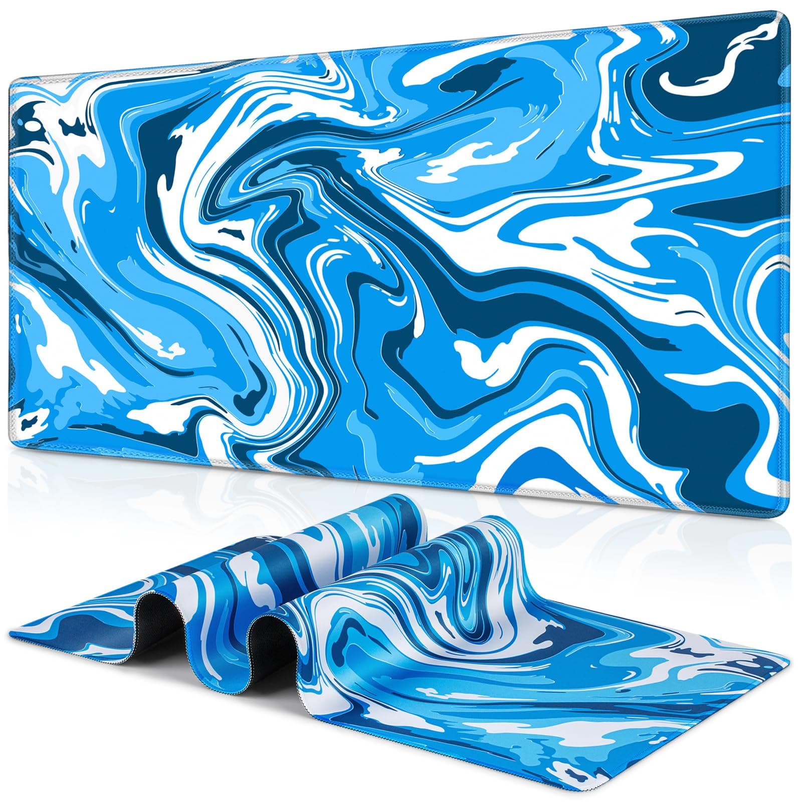 Canjoy Gaming Mouse Pad, Fluid Pattern Mouse Pad 31.5x11.8inch Large Extended Computer Mouse Mat Keyboard Full Desk Mousepad for Gaming, Office, Home
