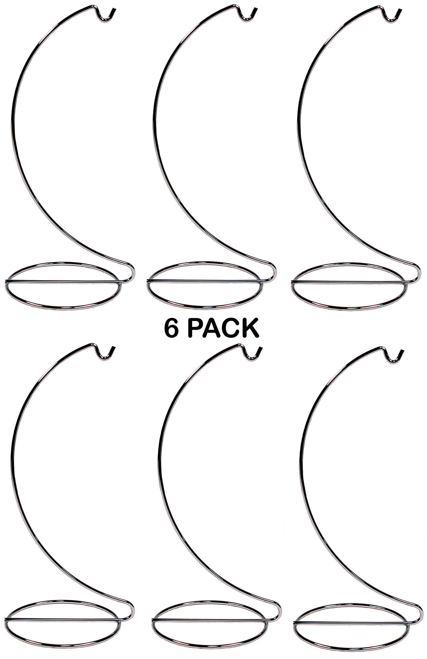 Creative Hobbies10 Inch Tall Silver Chrome Wire Ornament Display Hanger Stands for Displaying Christmas Ornaments, Glass Terrariums, Etc.- Pack of 6 Stands