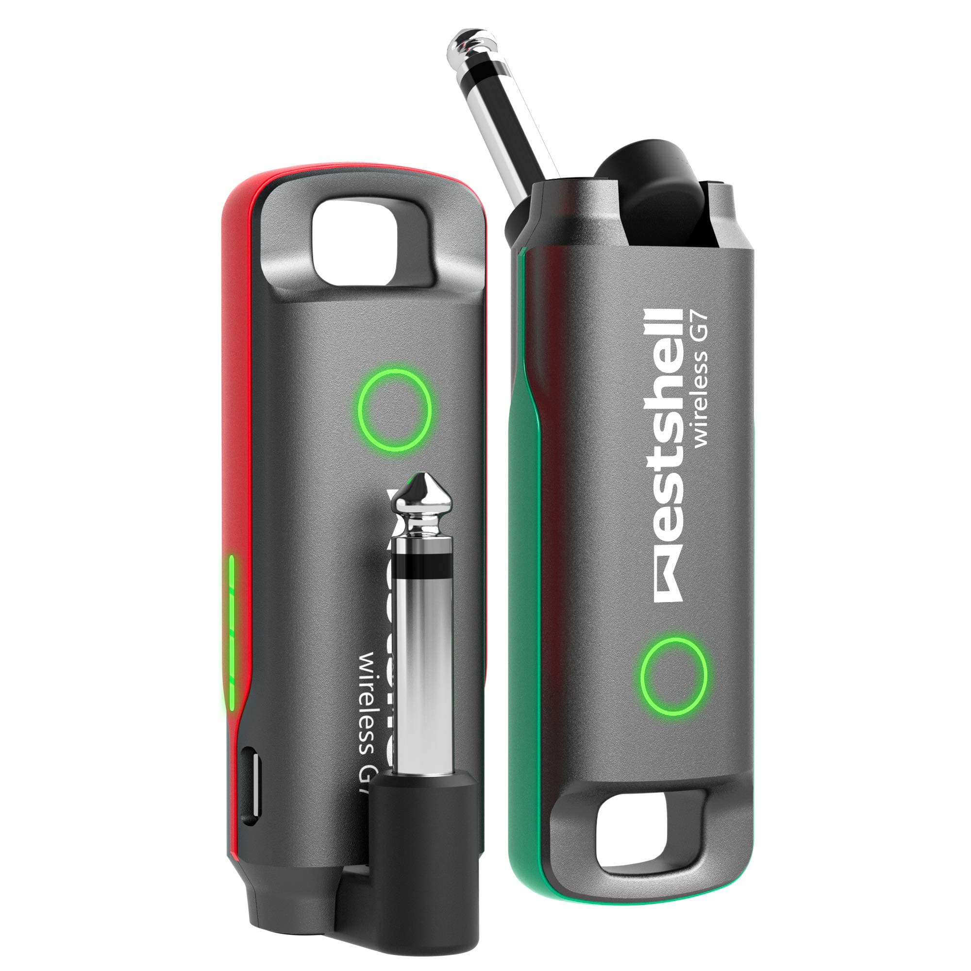 Wireless Guitar Transmitter Receiver, 1 Key to Switch Wireless Guitar System, Supports 10-channel Transmission and Perfectly Compatible with Guitar Accessories with 6.35 mm Audio Interface