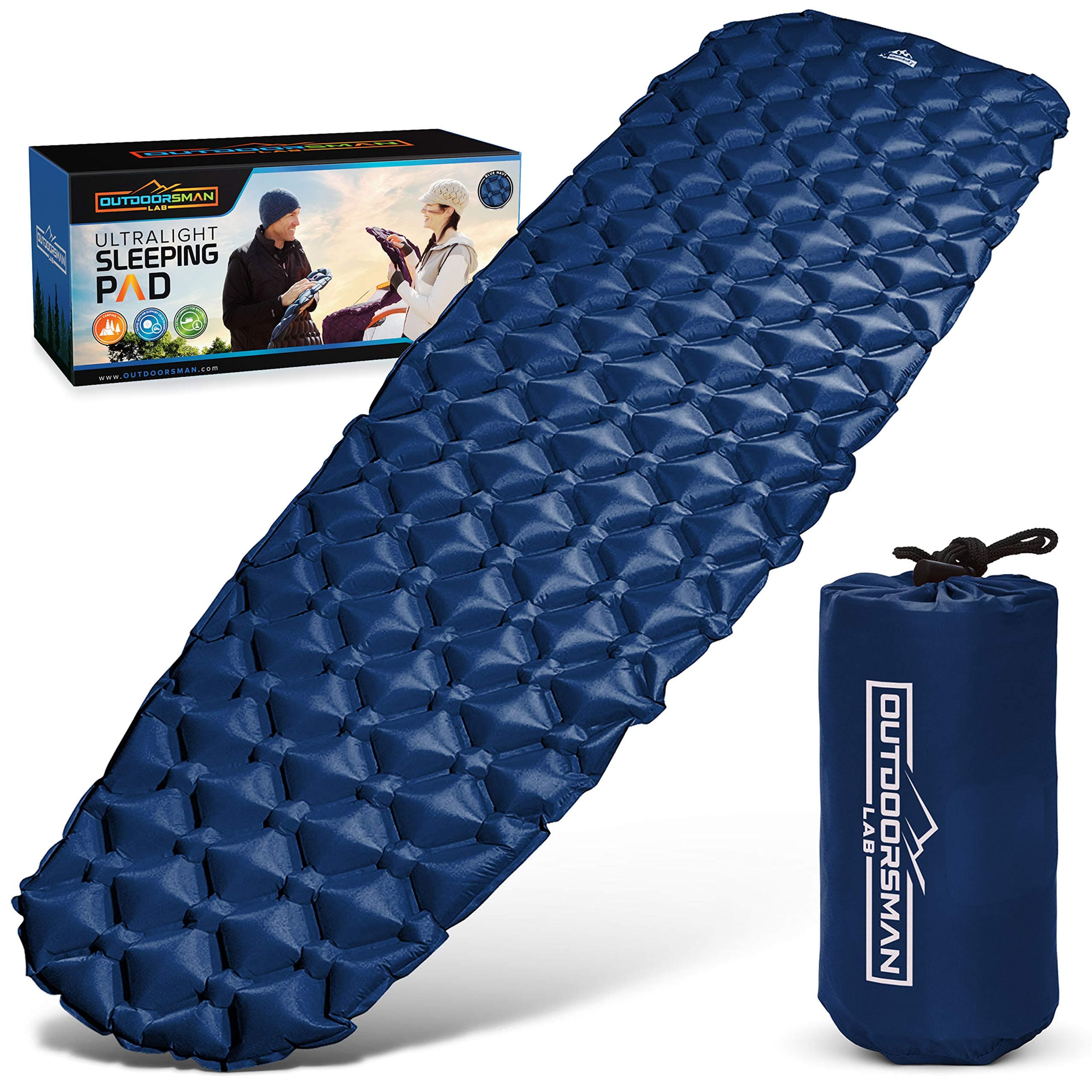 Sleeping Pad for Camping - Patented Camp Mat, Ultralight - Best Compact Inflatable Air Mattress for Adults & Kids - Lightweight Hiking, Backpacking, Outdoor & Travel Gear