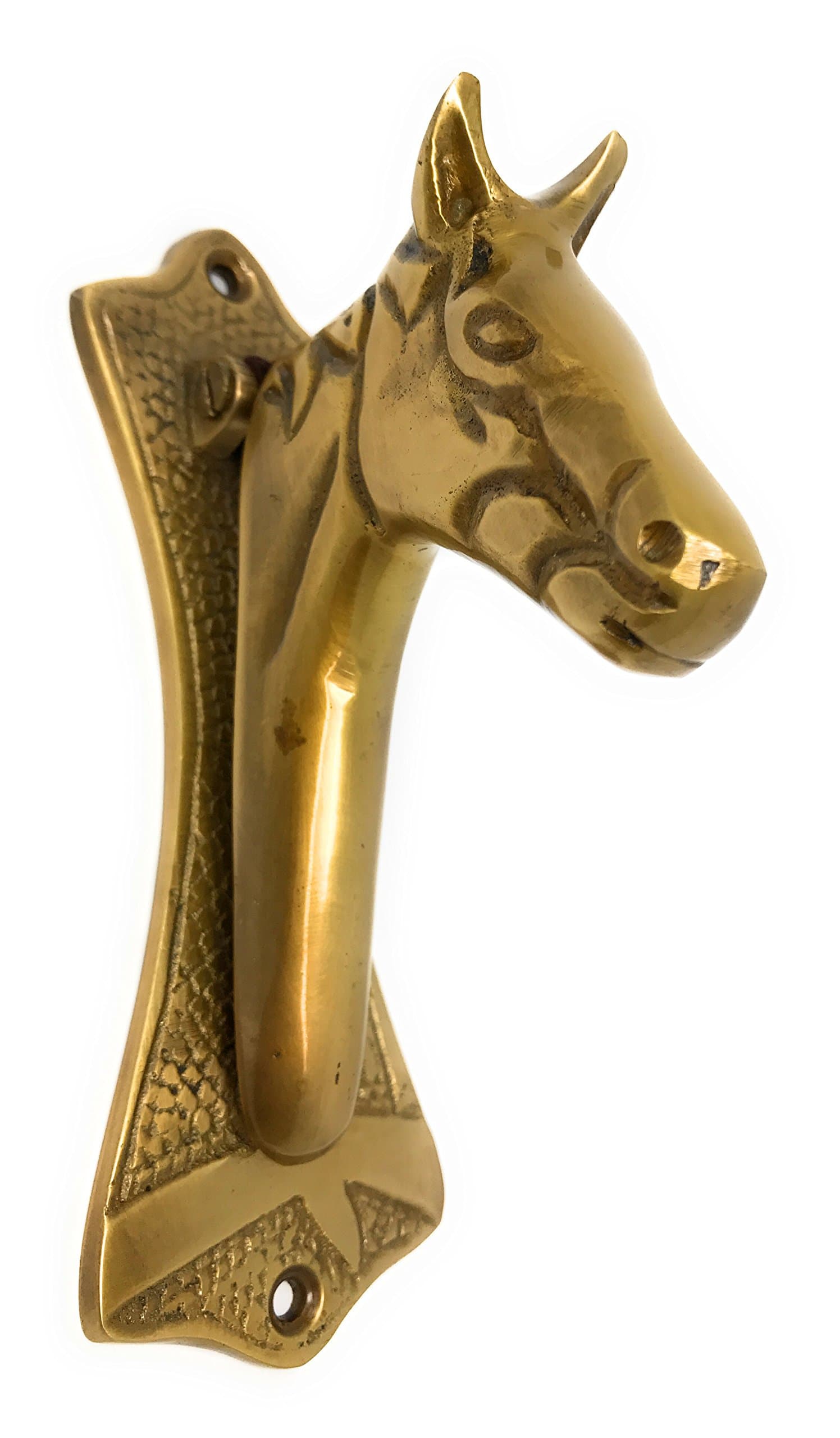 Solid Brass Horse Head Door Knocker, 6 Inches Tall