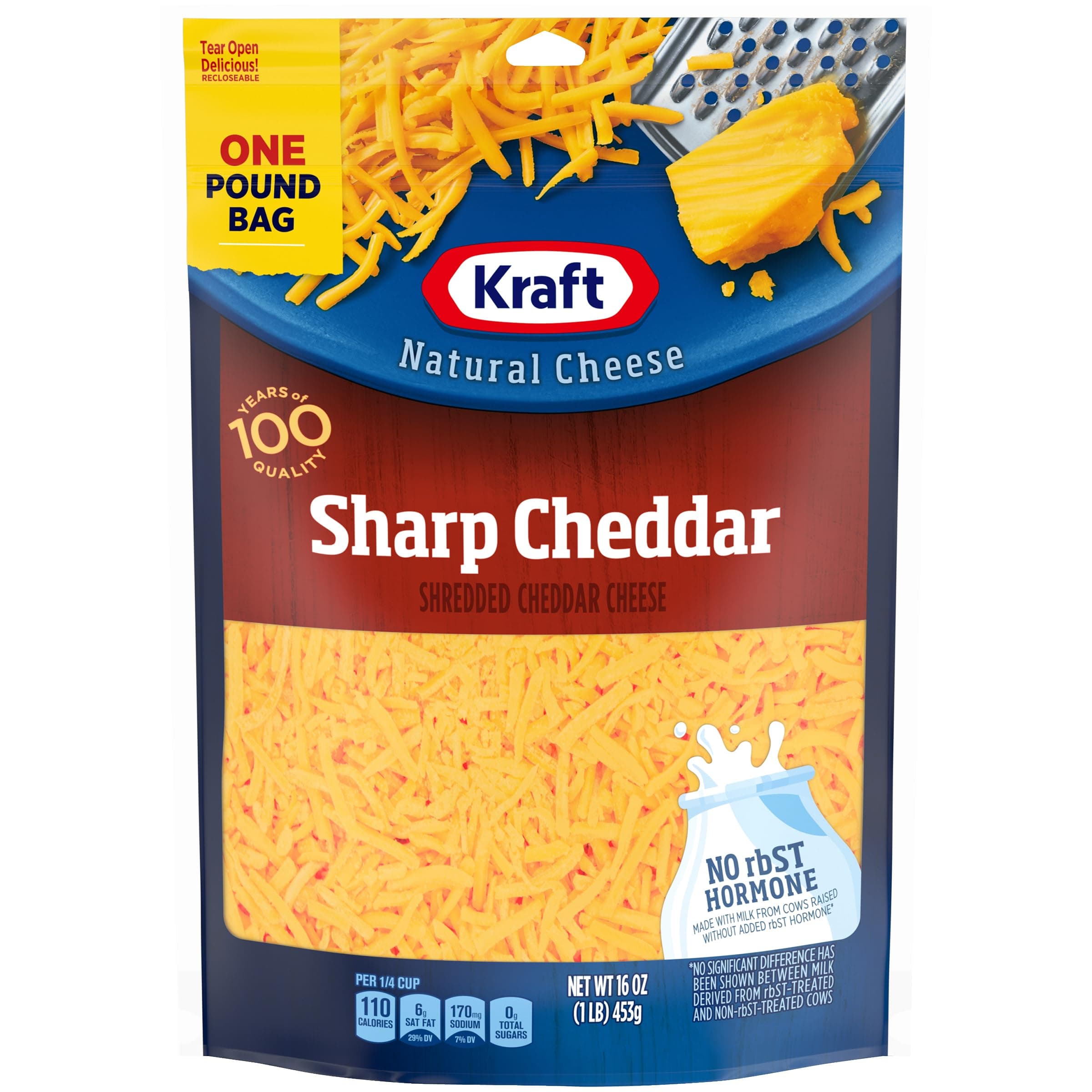 Kraft Natural Sharp Cheddar Shredded Cheese (16 oz Pouch)