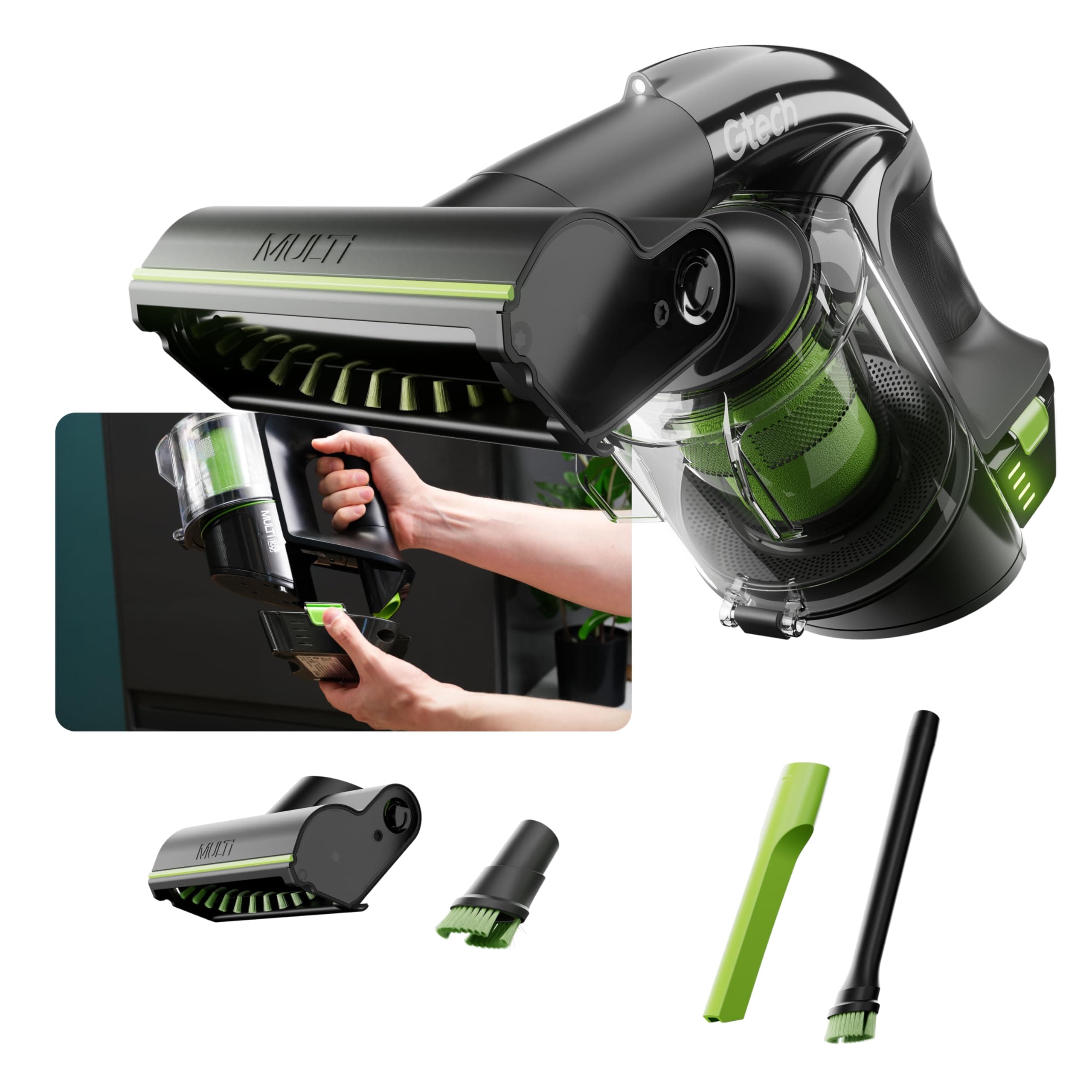 Gtech Multi MK2 K9 Cordless Handheld Vacuum Cleaner - Portable Vacuum Cleaner for Car, Home, and More - Reinforced with Lightweight Aluminum - Rechargeable - Pet Vacuum