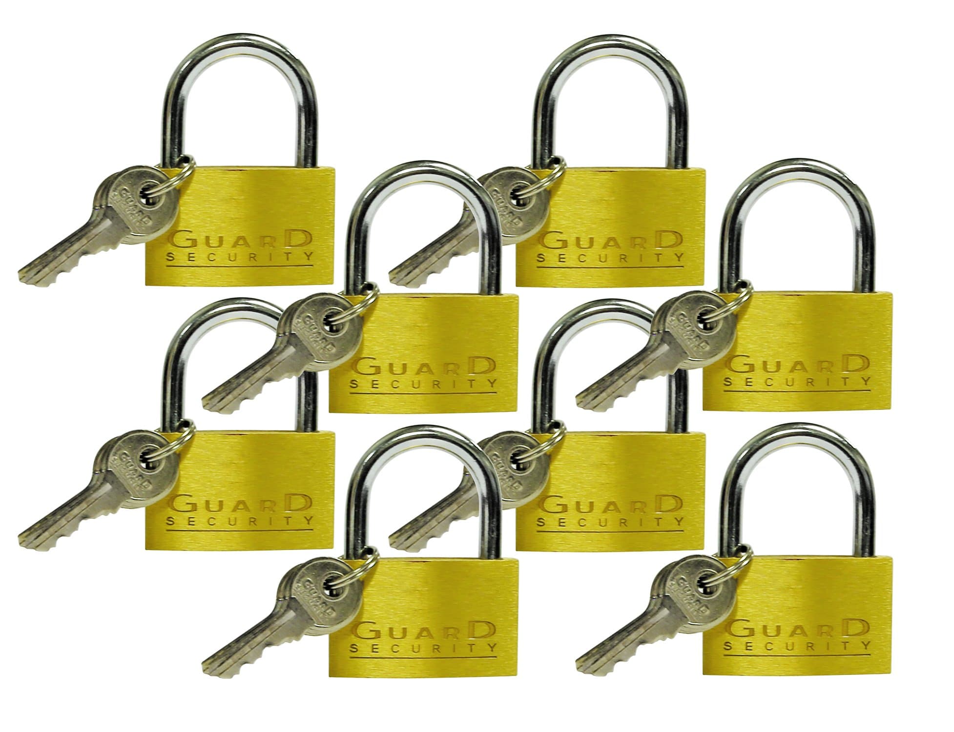 Guard Security 1620X12 Assorted Solid Brass Thin Padlock, 12-Pack