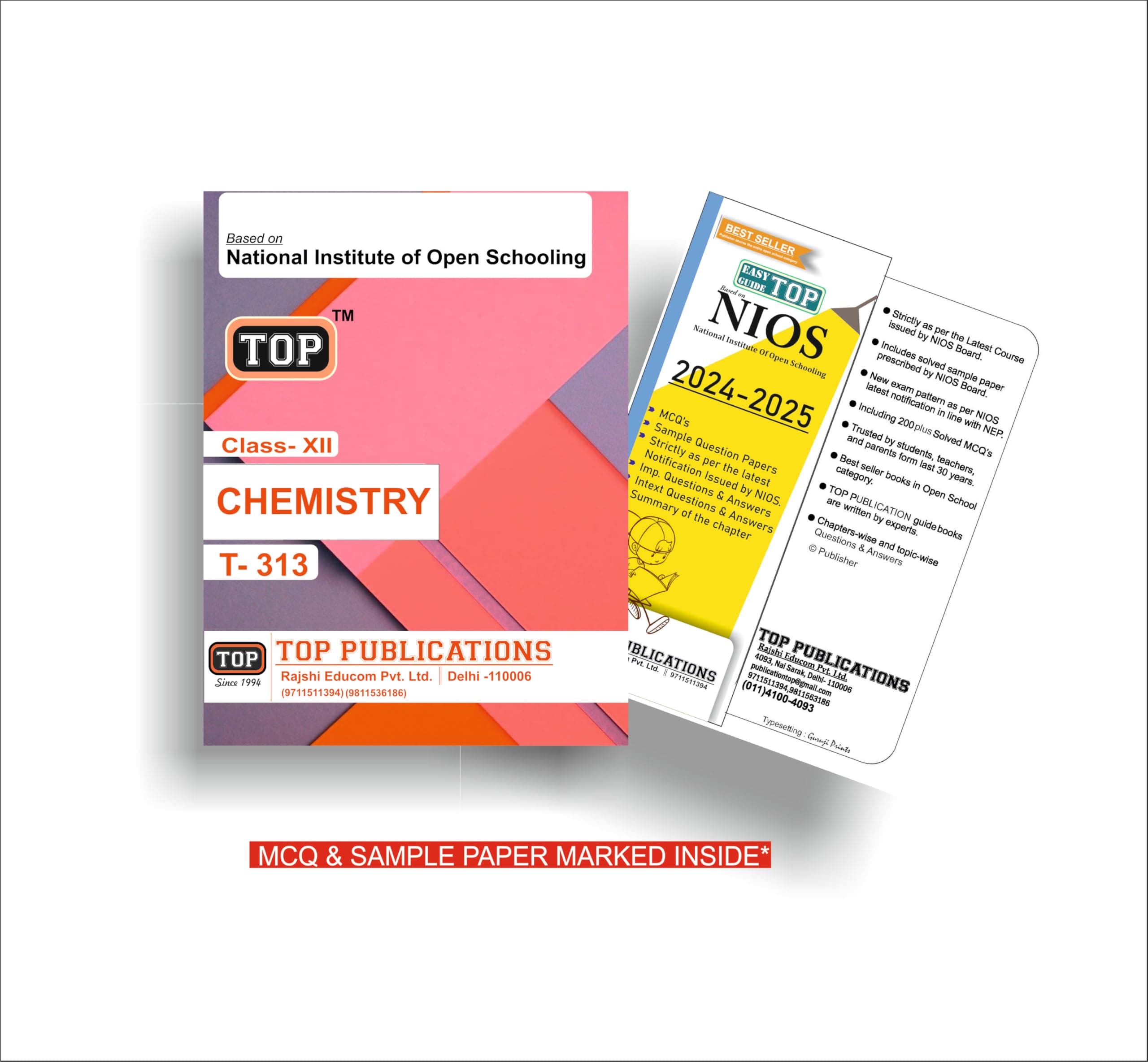 TOP NIOS 313 Class 12 Chemistry Guide (Includes Objective Type MCQs) | Updated with Latest Syllabus & Exam Pattern as per NIOS Latest Notification
