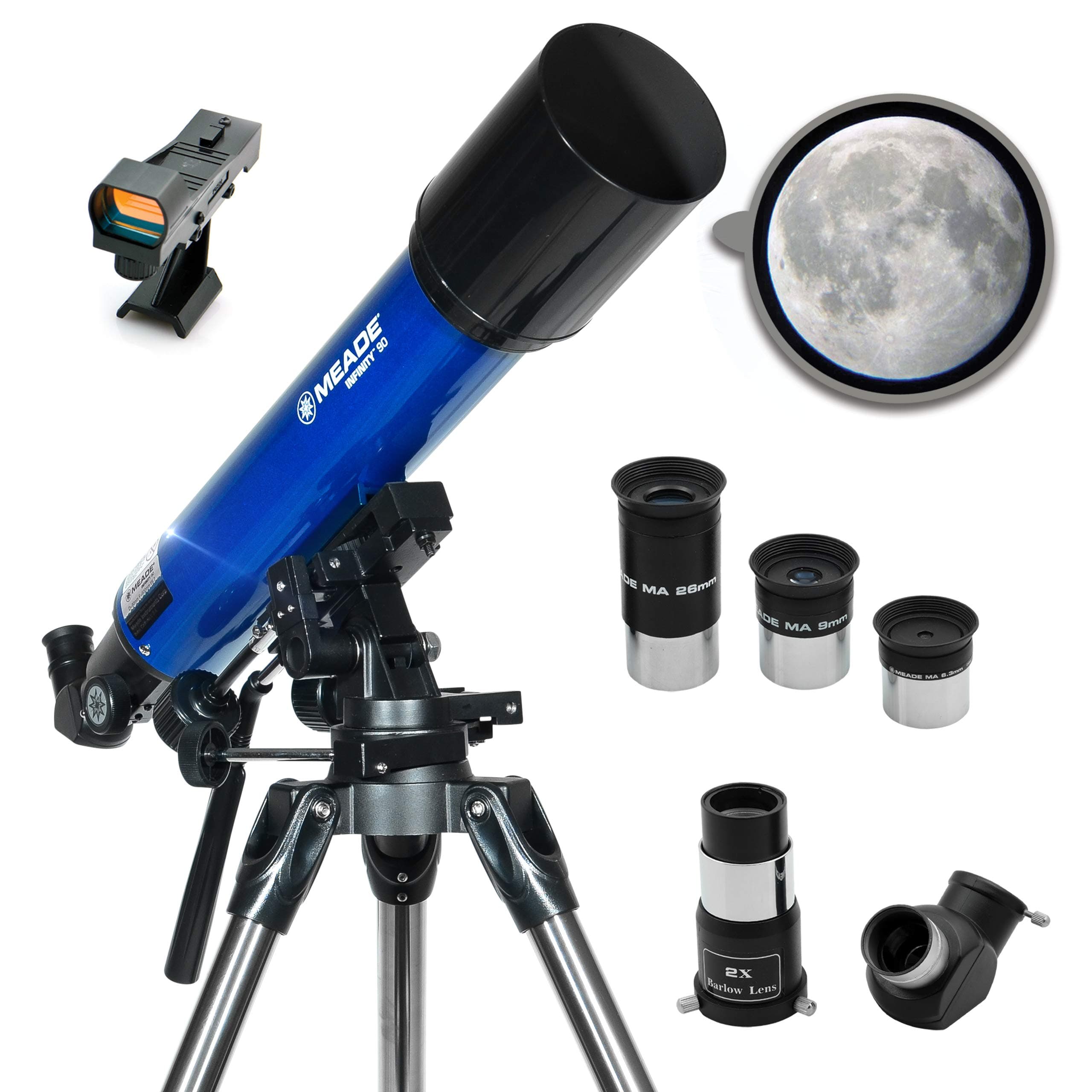Meade Instruments 209005 Infinity 90AZ Refractor Telescope - Metallic Blue