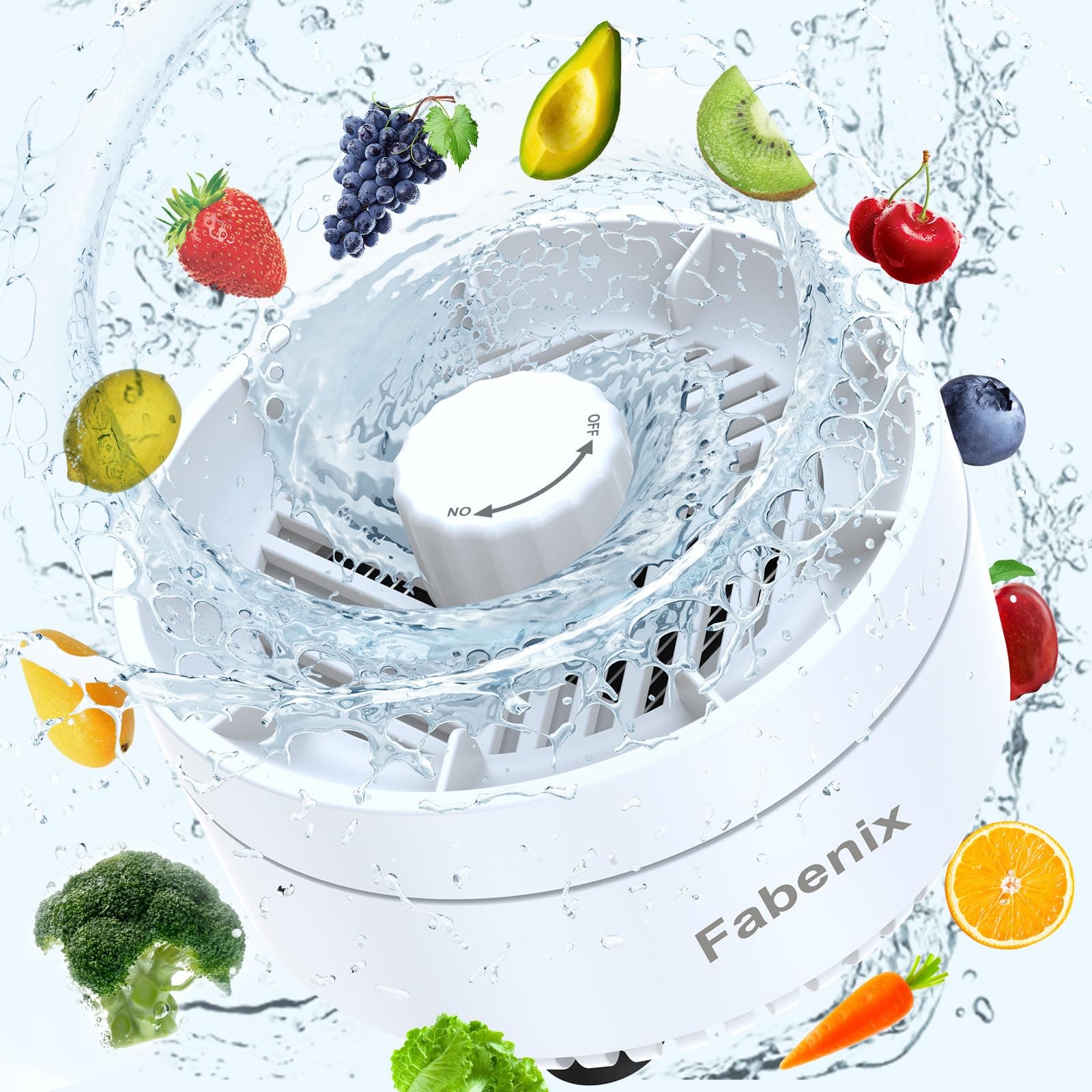 Fruit and Vegetable Washing Machine.Upgraded Spinner Fruit and Vegetable Purifier. Fruit Cleaner Device Turns on Automatically in Water.Using Water Spinner and OH-ion Purification Technology