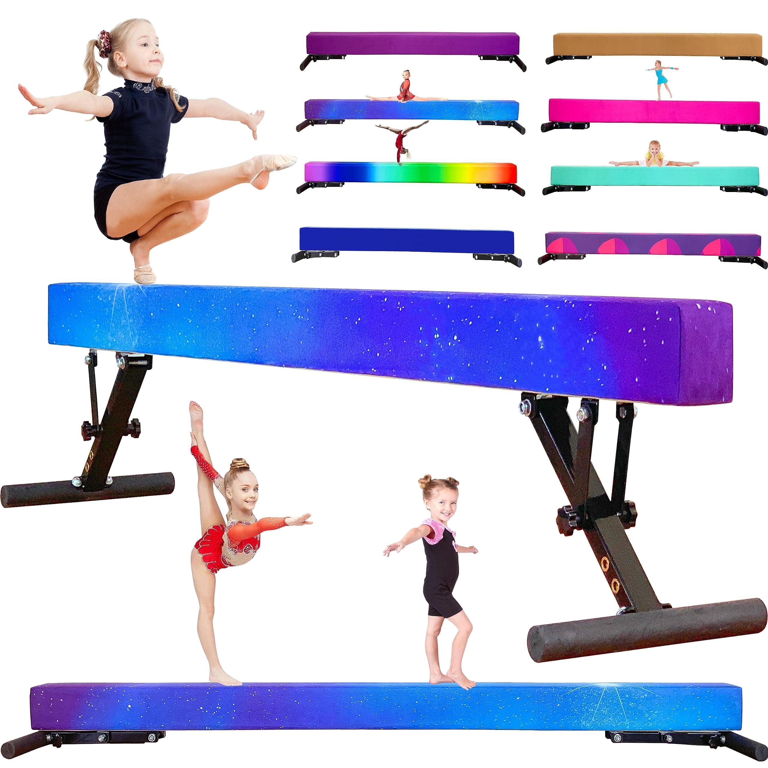 MARFULA Adjustable Balance Beam 8 ft Gymnastic Beam Adjustable Height for Kids and Teenage of All Gymnastic Levels, Gymnastic Training Beam Gymnastic Equipment for Athlete Home and Gym Club Use