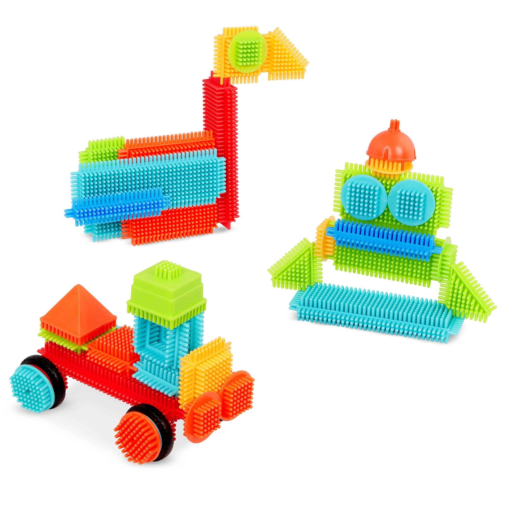 Battat – Bristle Blocks – STEM Interlocking Building Blocks – 50 Pieces Playset – Developmental Toys for Toddlers & Kids – Basic Builder Bucket – 2+ Years