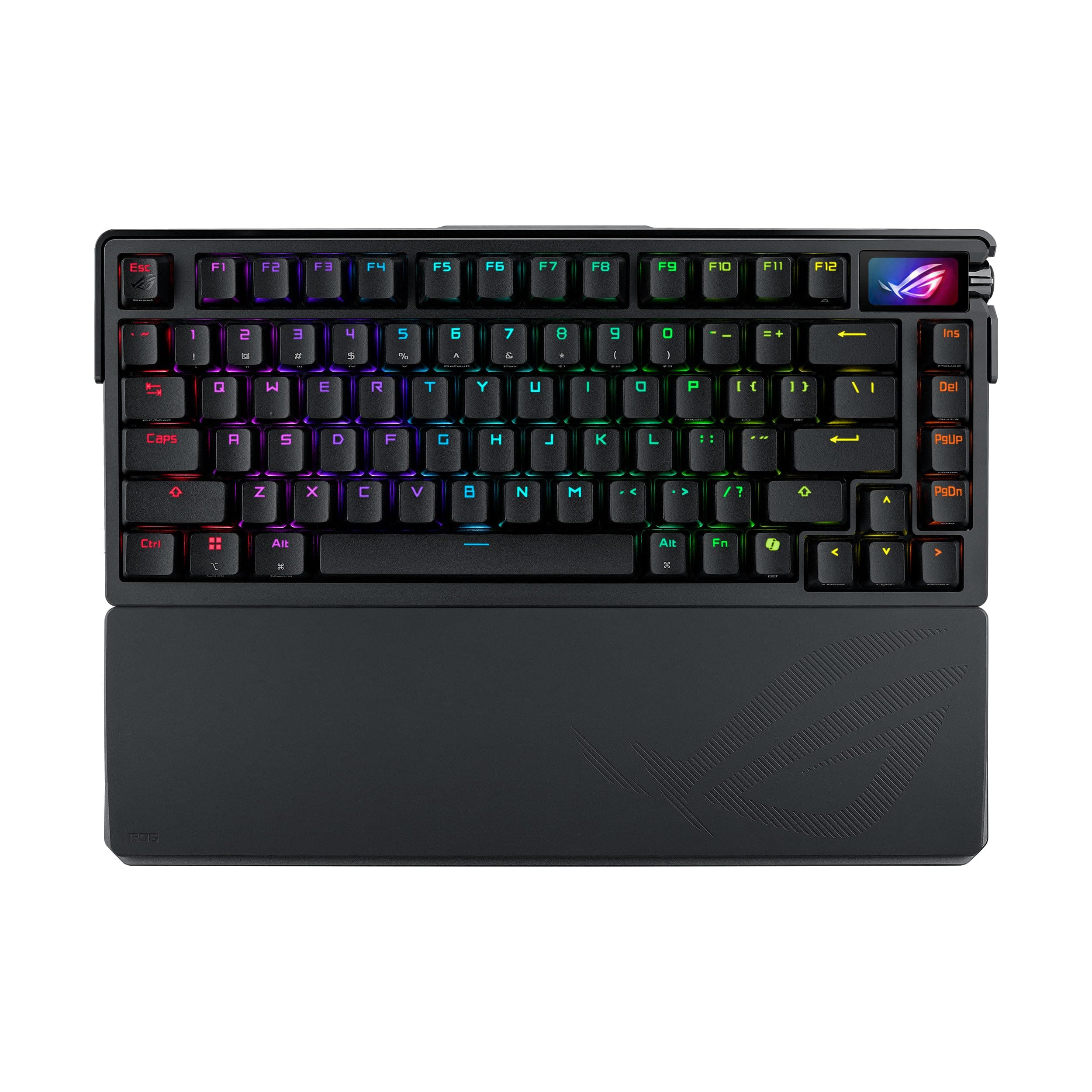 ROG Azoth Extreme Wireless Mechanical Gaming Keyboard – 75% TKL, ROG NX Snow Linear Switches, PBT Keycaps, Aluminum Chassis, Carbon Fiber, Gasket Mount, Color OLED Screen, PC/Mac Support - Black