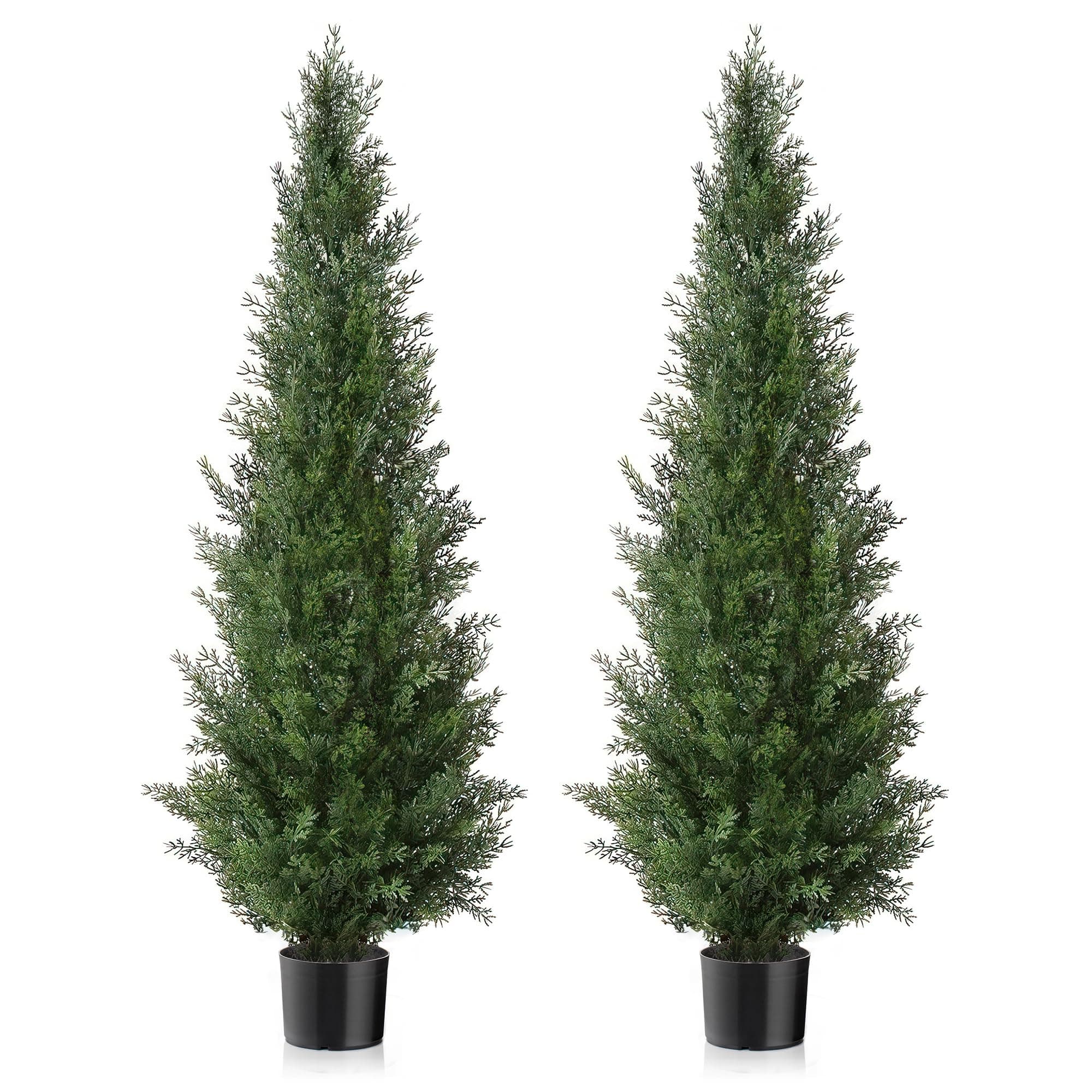 Two 4 Feet Artificial Cedar