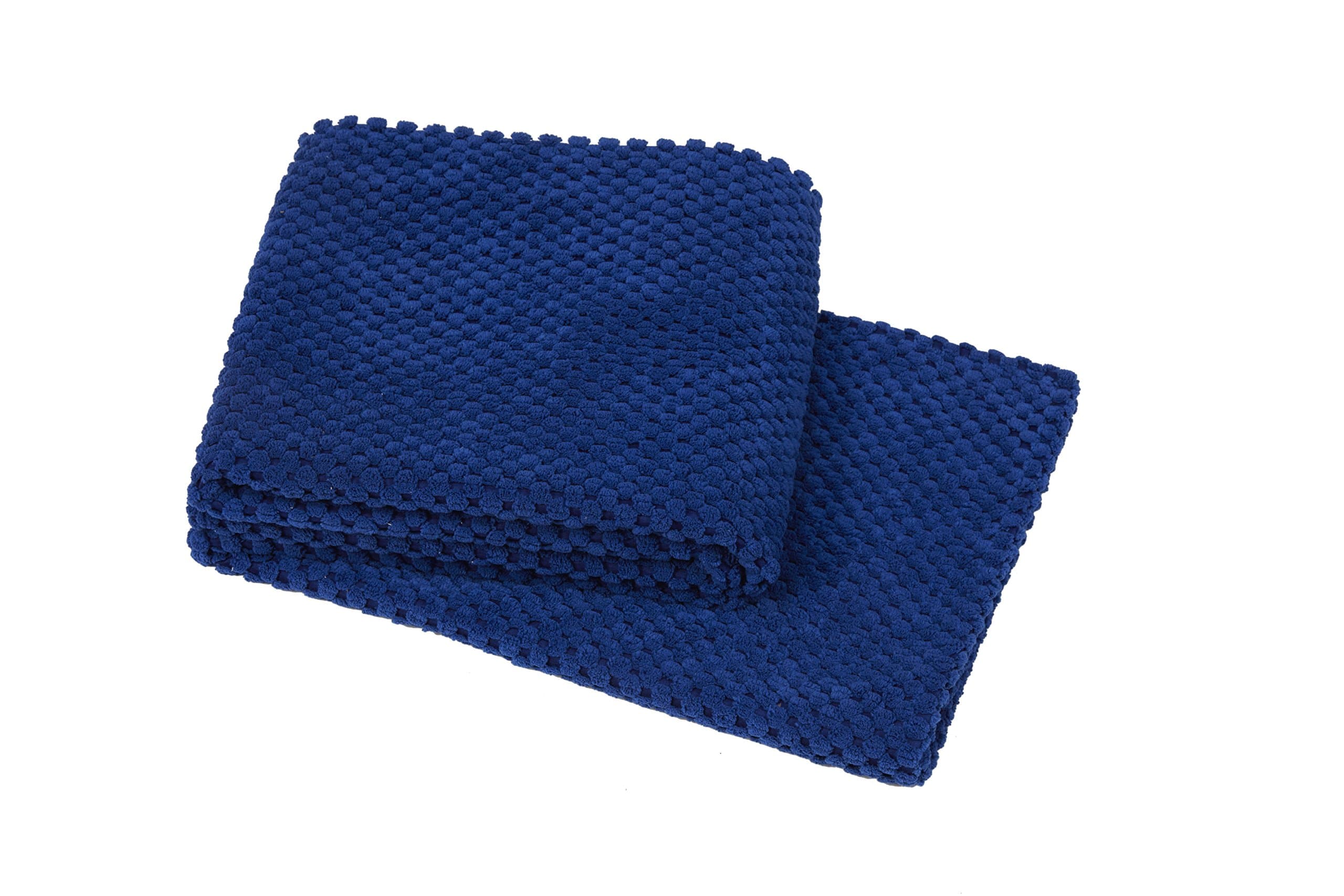 Hamilton McBride Chenille Spot Blue Throwover/Blanket (Single Sided) 51inx71in (130cmx180cm) Approximately