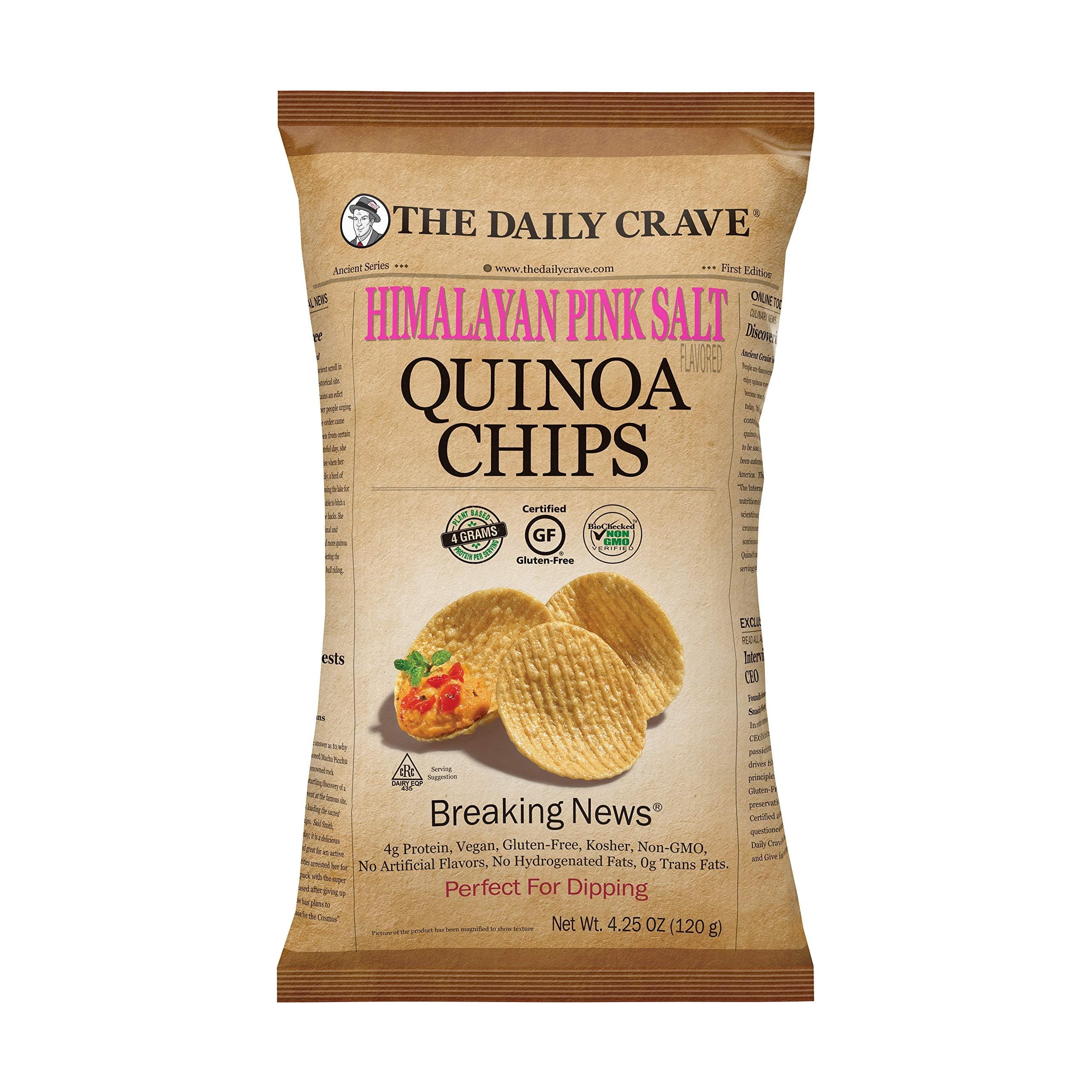 Himalayan Pink Salt Quinoa Chips, 4.25 Oz (Pack Of 8) 4g Protein, 2g Fiber, Gluten-Free, Non-Gmo, Crunchy