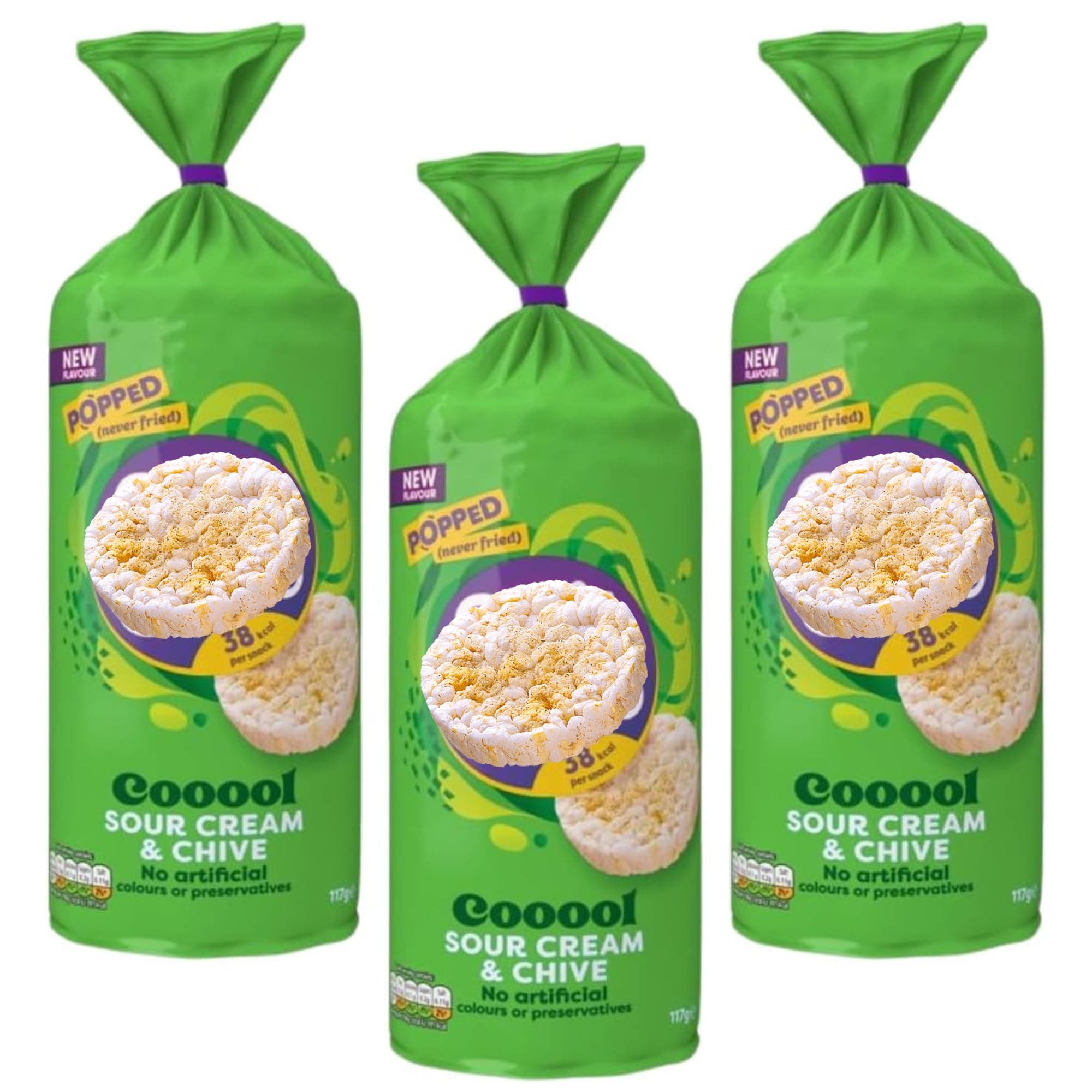 Rice Cake Bundle With Snack A Jacks Sour Cream & Chive 117g (3 Pack)
