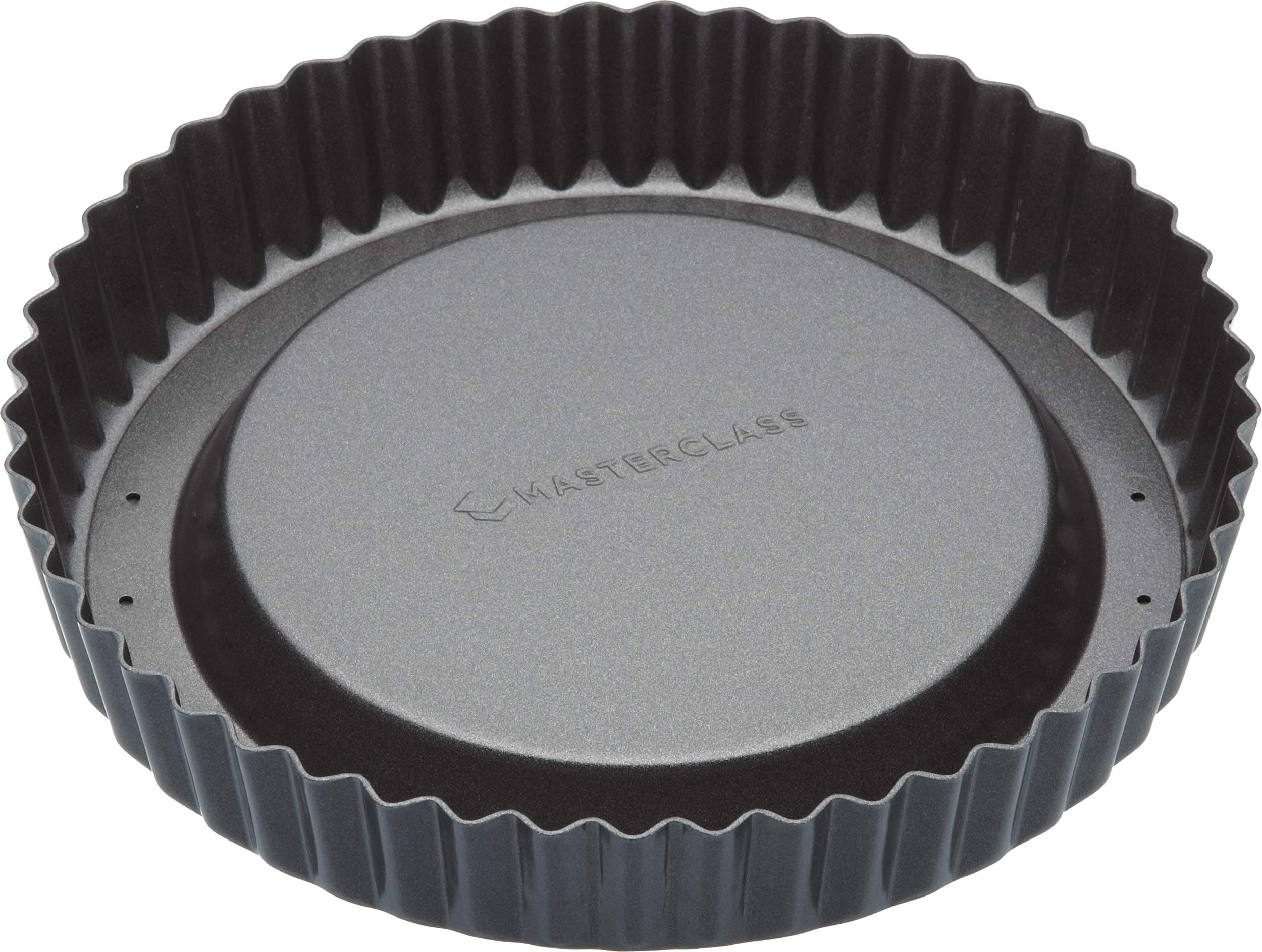 MasterClass KCMCHB84 Sponge Flan Tin with Loose Base and PFOA Non Stick, Heavy Duty Carbon Steel, 20 cm, Grey