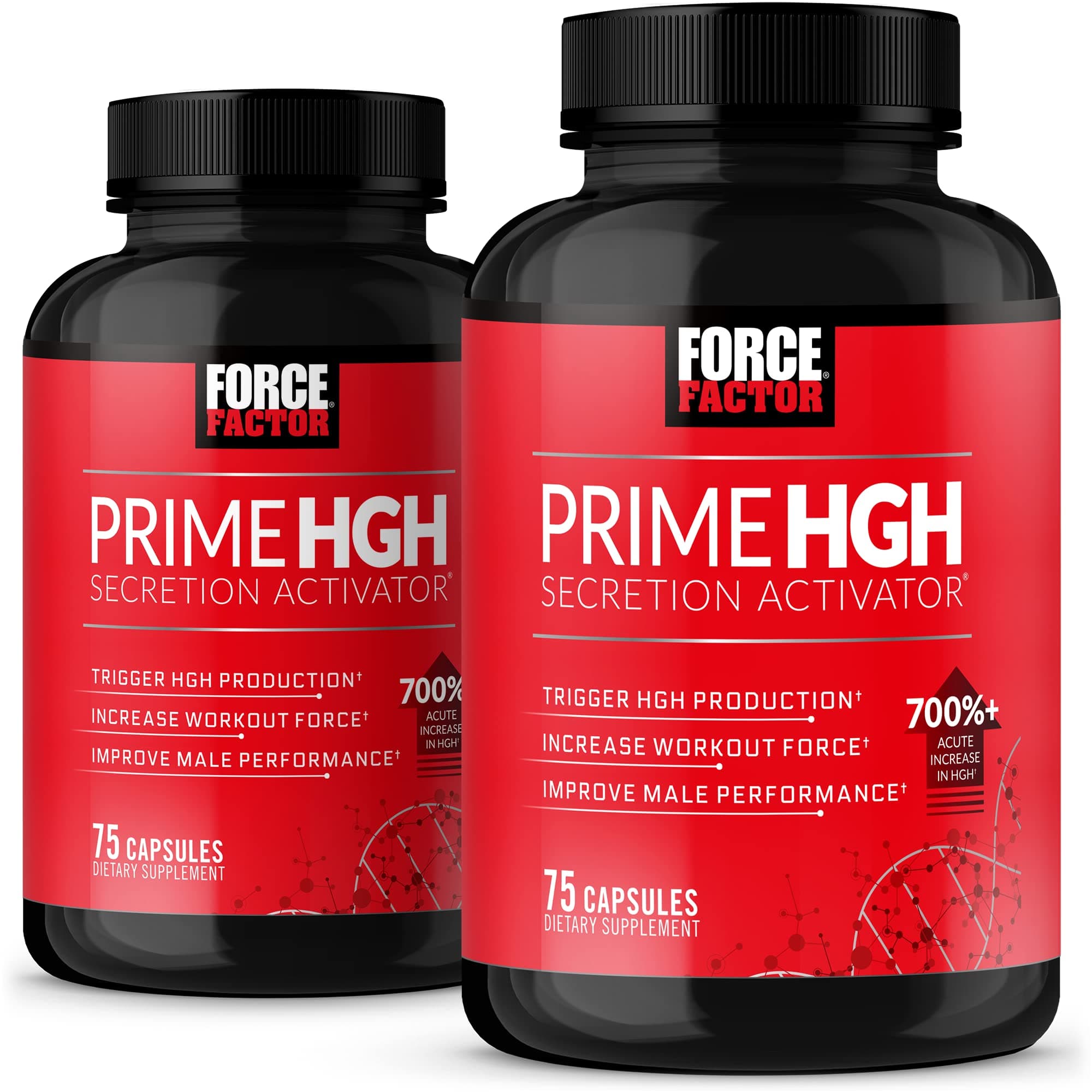 Prime HGH Secretion Activator, 2-Pack, HGH Supplement for Men with AlphaSize to Help Trigger HGH Production, Increase Workout Force, & Improve Performance, 150 Capsules