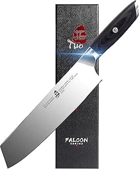 Kiritsuke Chef Knife - 8.5 inch Japanese Kiritsuke Knife - German HC Steel with Pakkawood Handle - FALCON SERIES with Gift Box, Black