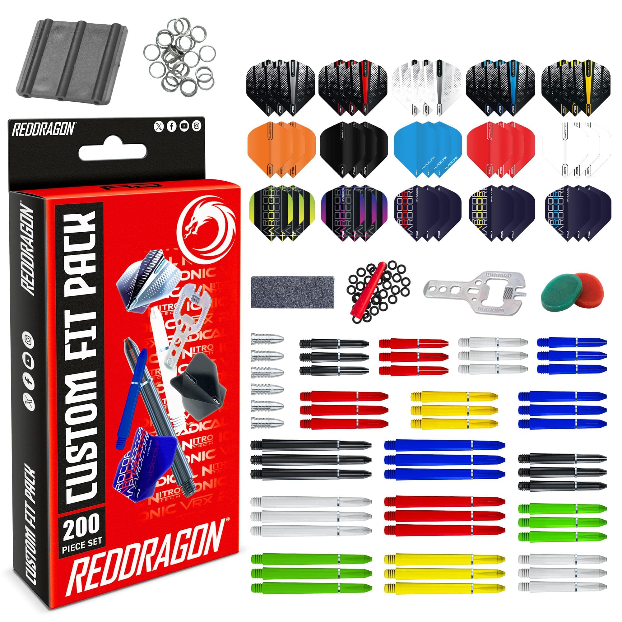 RED DRAGON Darts Acccessory Packs (200 Piece)