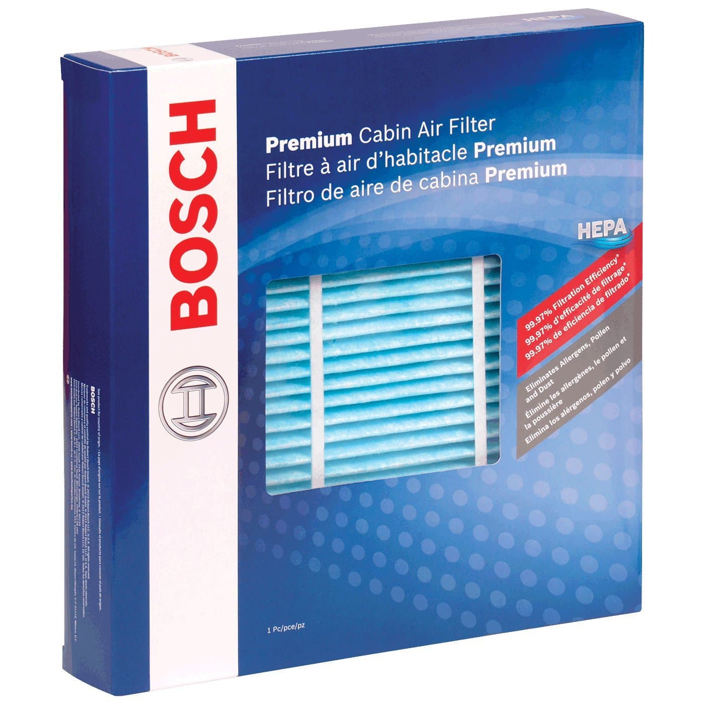 BOSCH 6001C HEPA Cabin Air Filter - Compatible with Select Cadillac Escalade; Chevrolet Avalanche, Silverado, Suburban, Tahoe; GMC Sierra, Yukon, Yukon XL
