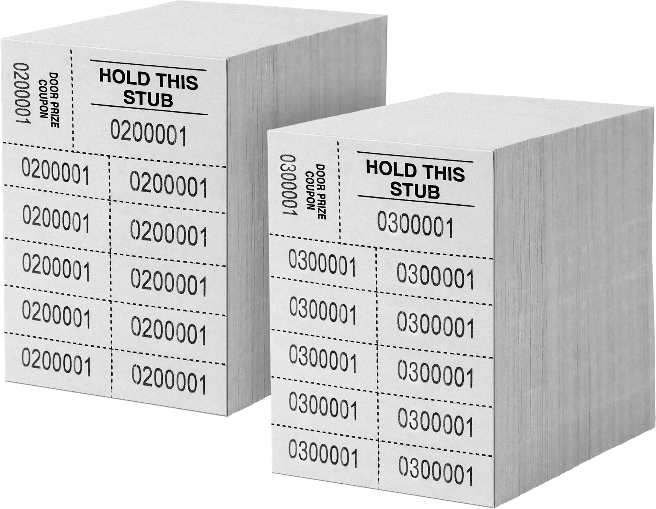 Auction Tickets - 1000 Sheets - 10 Numbers per Sheet (White)