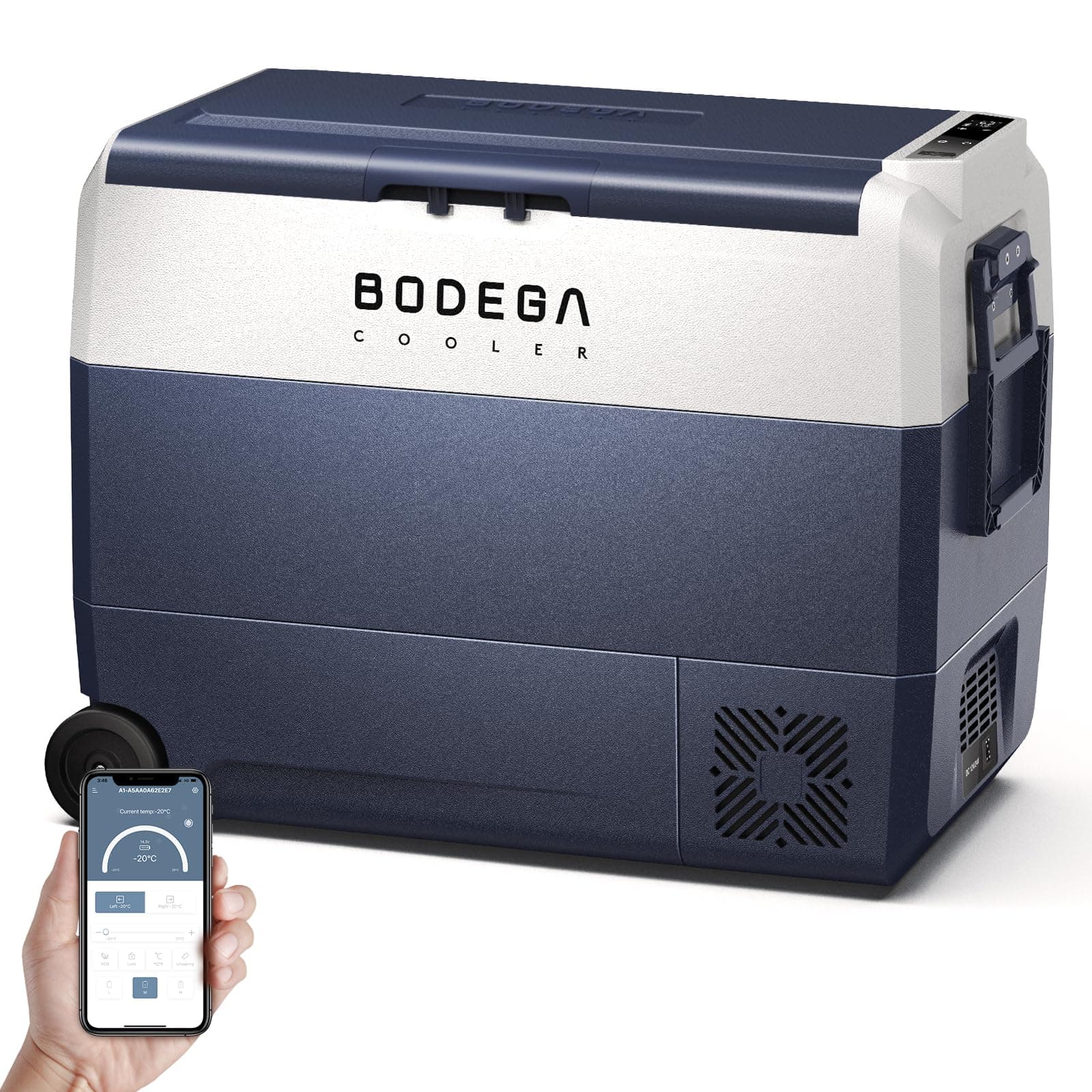 BODEGACOOLER 12 Volt Car Refrigerator,64 Quart Portable Car Freezer Fridge Bluetooth Control,(60L) -4℉-68℉ Electric Cooler 12/24V DC and 100-240V AC for Travel,Camping,RV,Boat Road Trip Tailgating