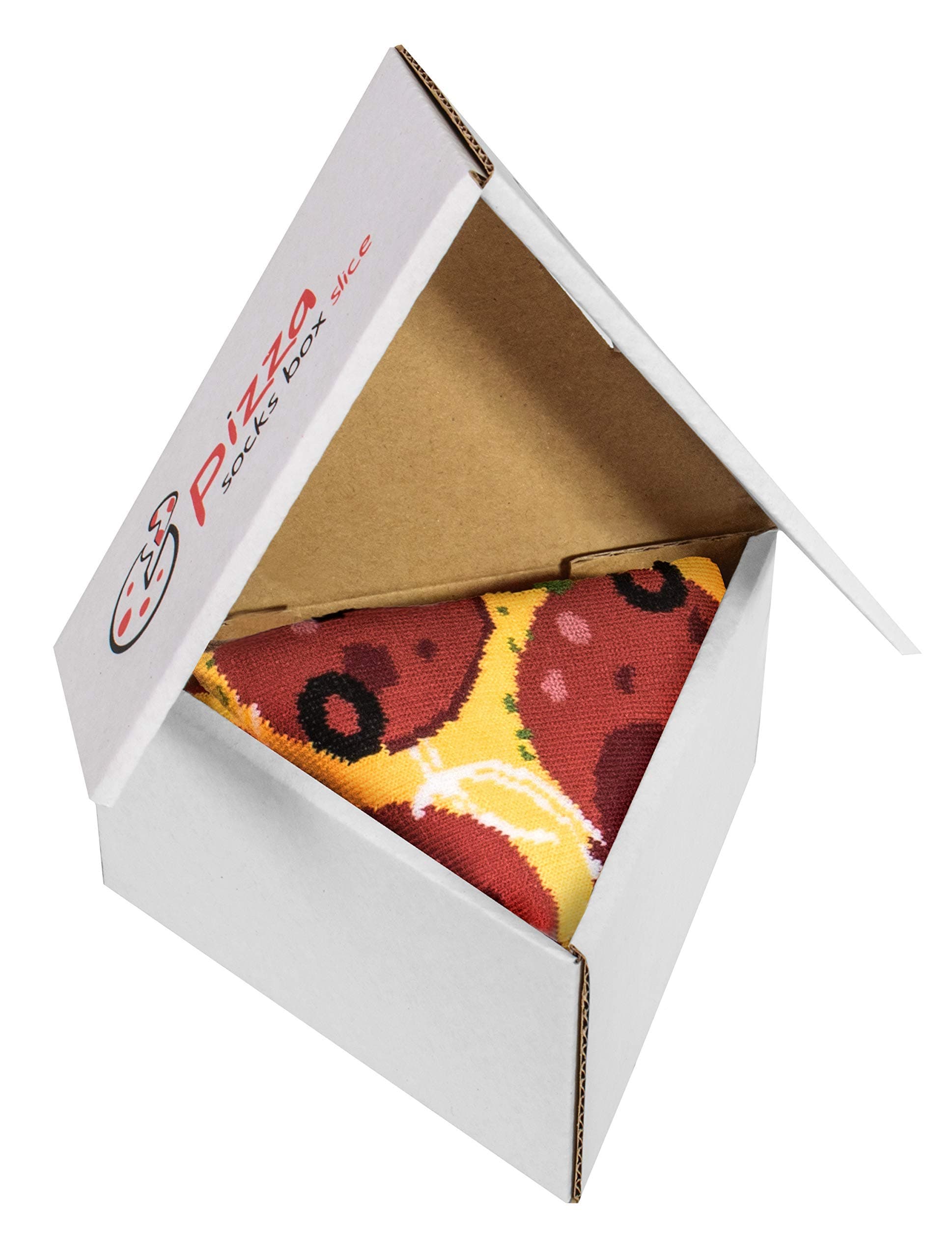 Pizza Slice Box Socks - Pepperoni 1 pair Cotton Socks Made In Europe Unisex Funny Gift!