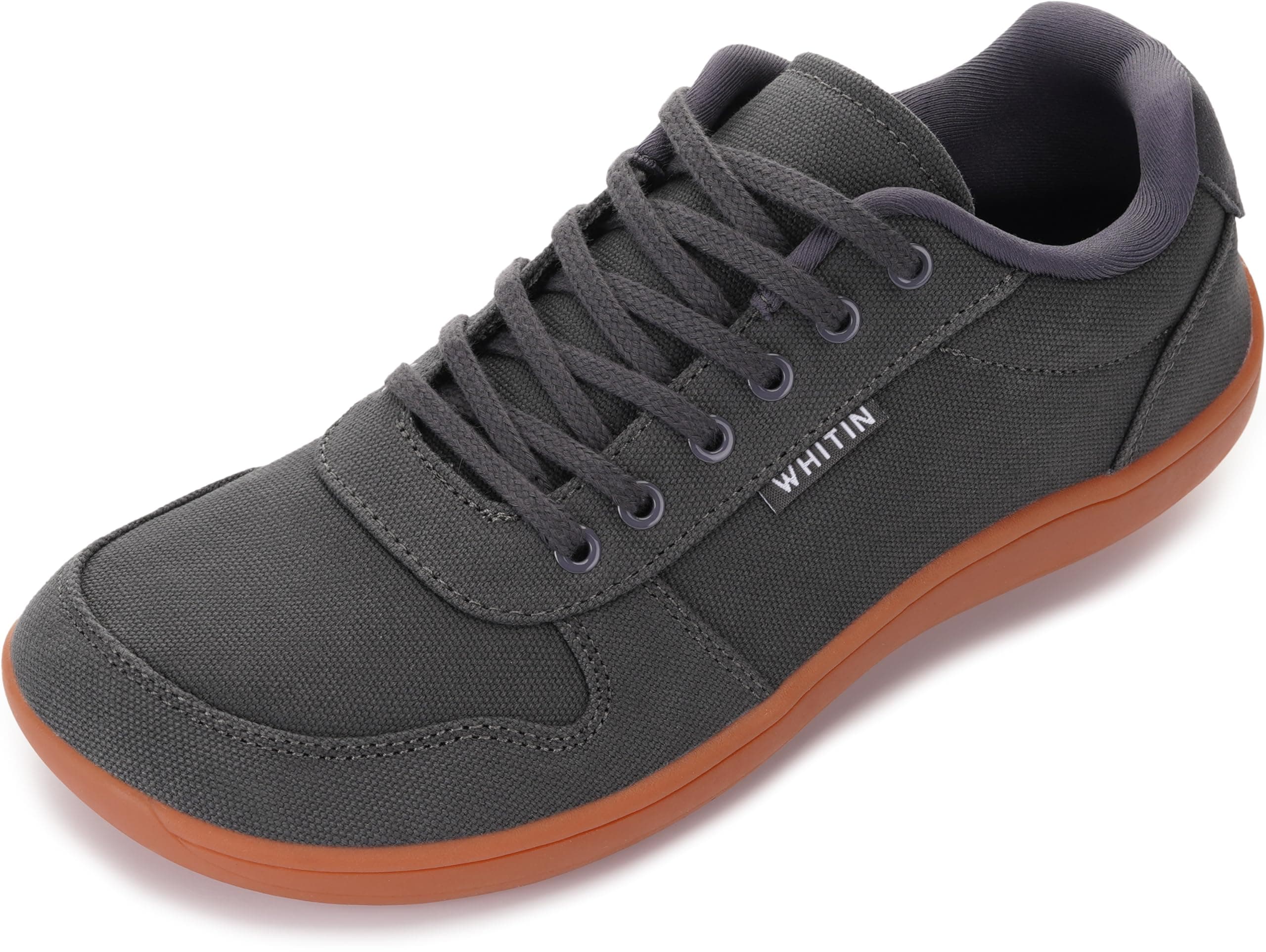 WHITIN Men's Wide Barefoot Shoes | Stylish Canvas Minimalist Sneakers | Zero Drop Sole