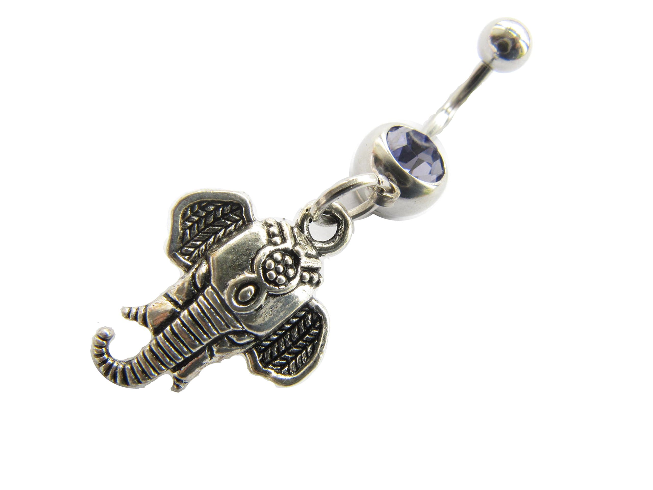 Silver Elephant Belly Ring Piercing. Body Piercing.Hippie Navel Ring Piercing,Elephant Belly Button Ring