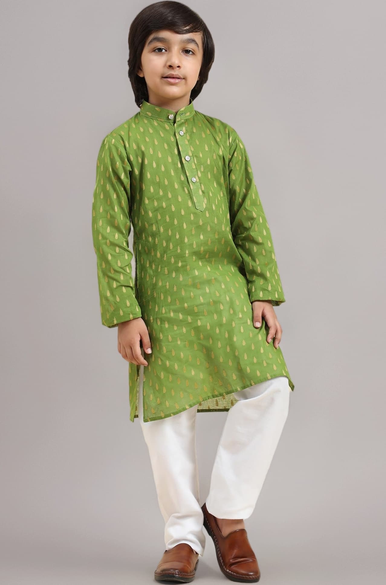 Pro-Ethic Style Developer Boy's Cotton Printed Kurta Pajama For Kid'S s Traditional Dress Kurta Pajama Set