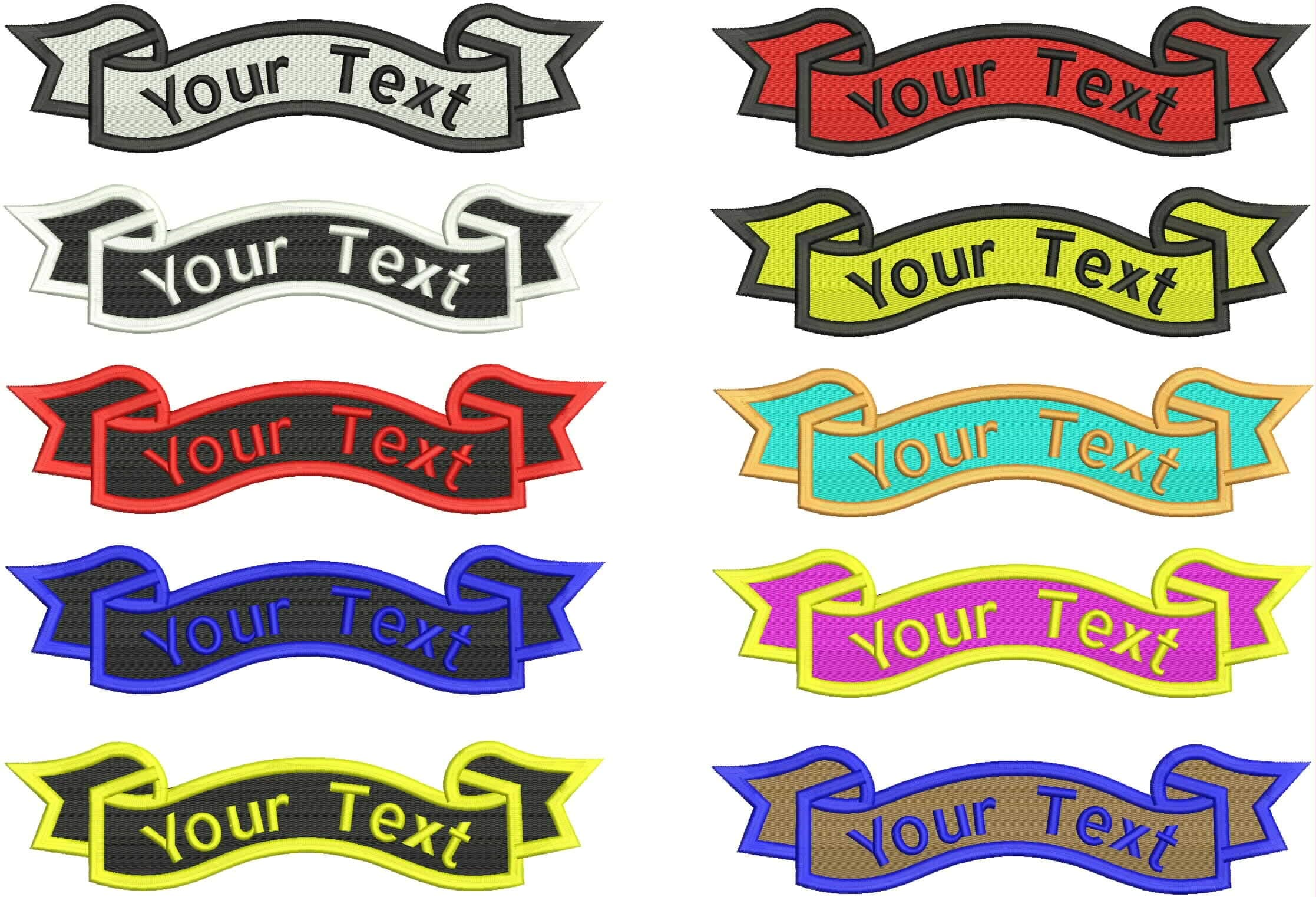Personalized Custom Embroidered Name Tag Sew or Iron On Patch (Color2)