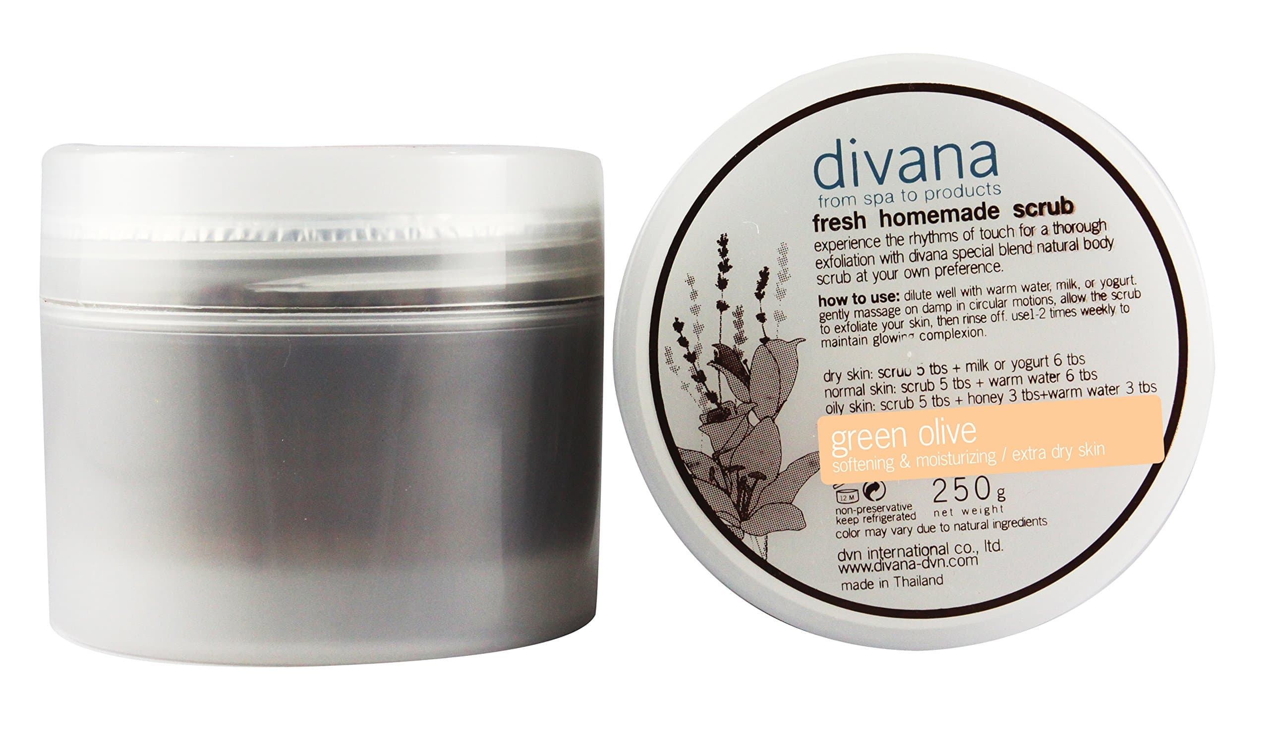 Divana Green Olive Fresh Scrub 250G Medium White