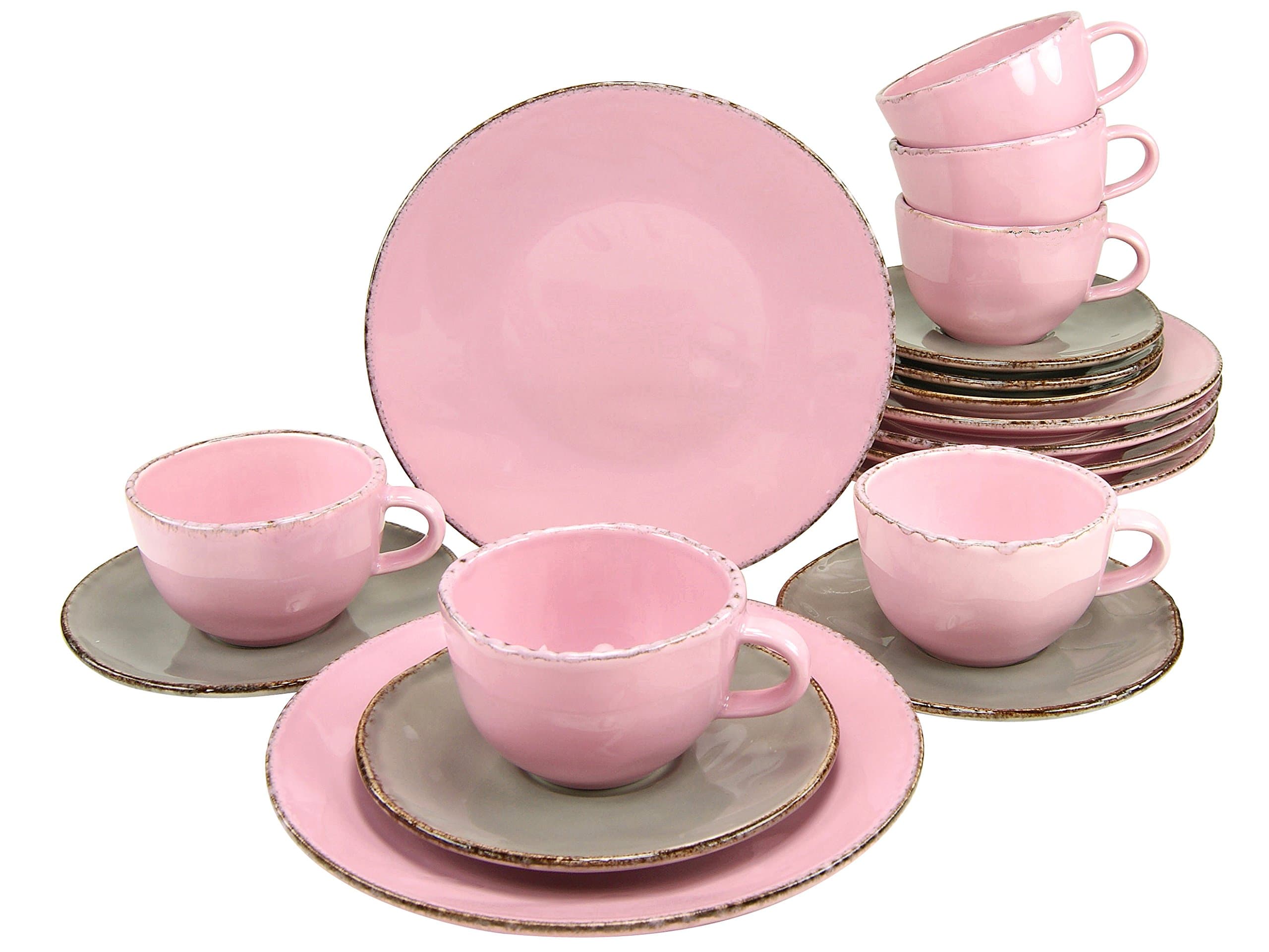 CreaTable, 14776, ORGANIC ELLA, coffee set 18 pieces, Stone, Multicoloured, 34 x 30 x 26.5 cm