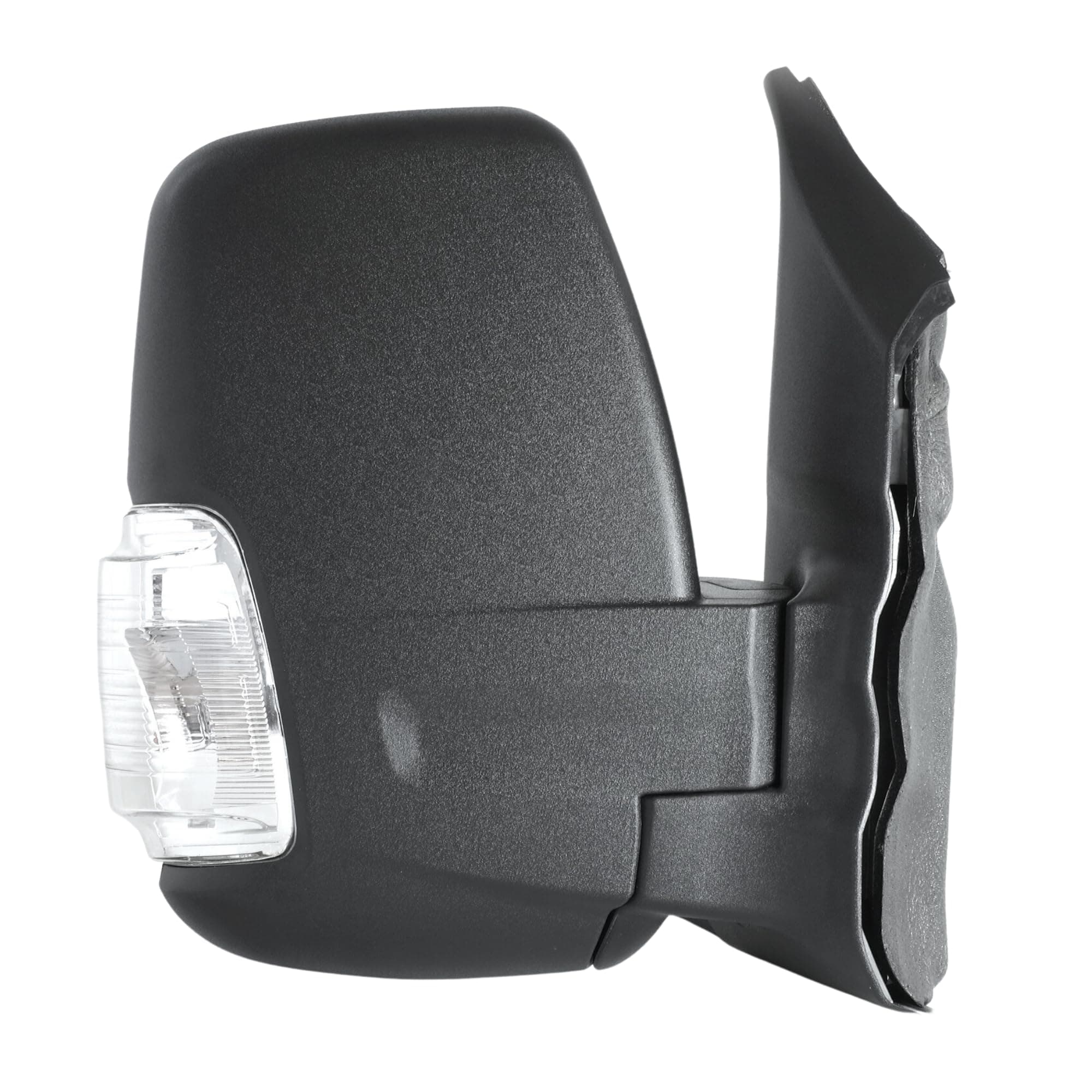 Spieg Passenger Side Mirror for 2015-2019 Ford Transit 150 250 350 Cargo Van | Right Side View Mirror Assembly Power Adj Heated Turn Signal Manual Fold Short Arm | Textured Black 6 Pins FO1321552