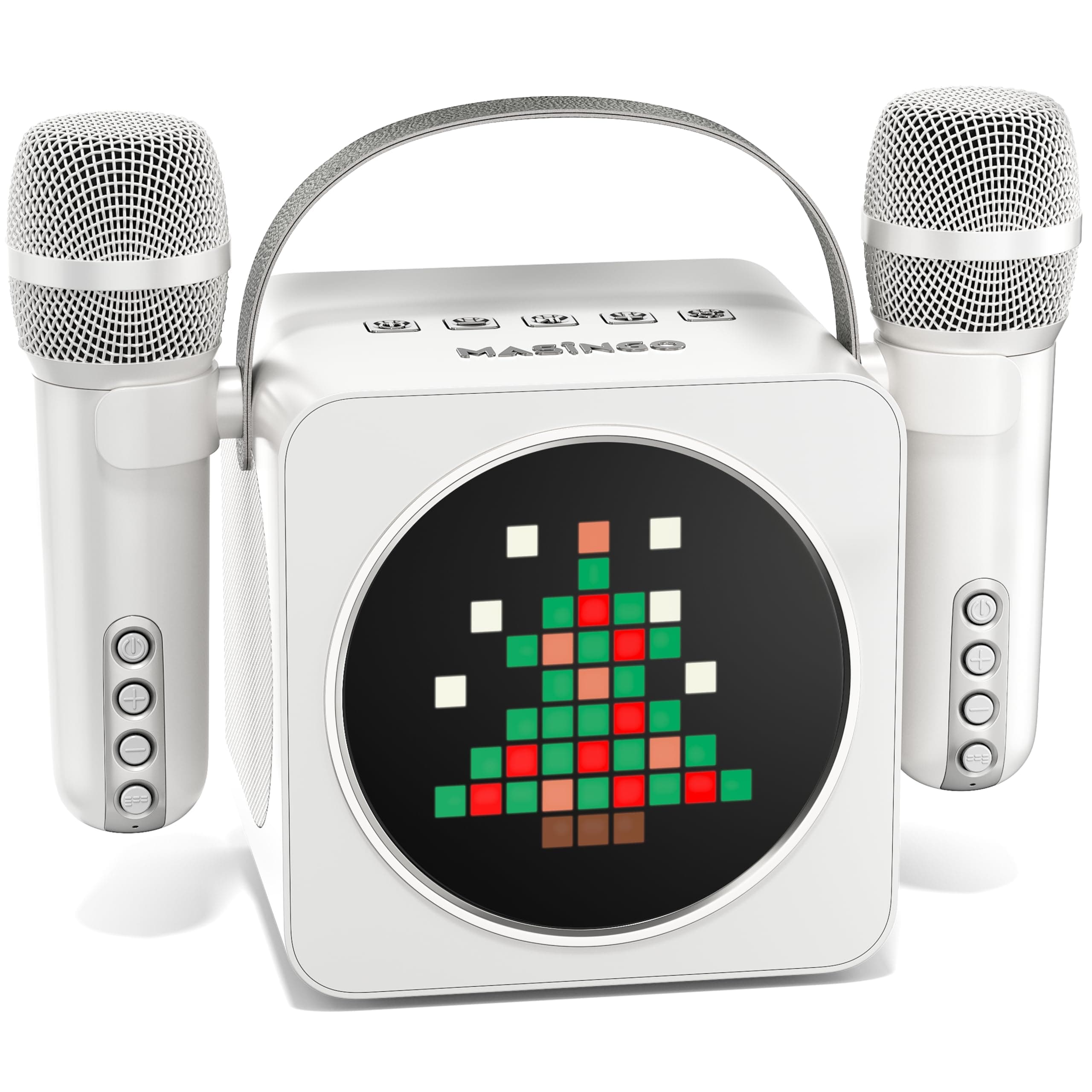 MASINGOPortable Speaker with Animated LED Display, USB/Aux/MicroSD, Animato S1